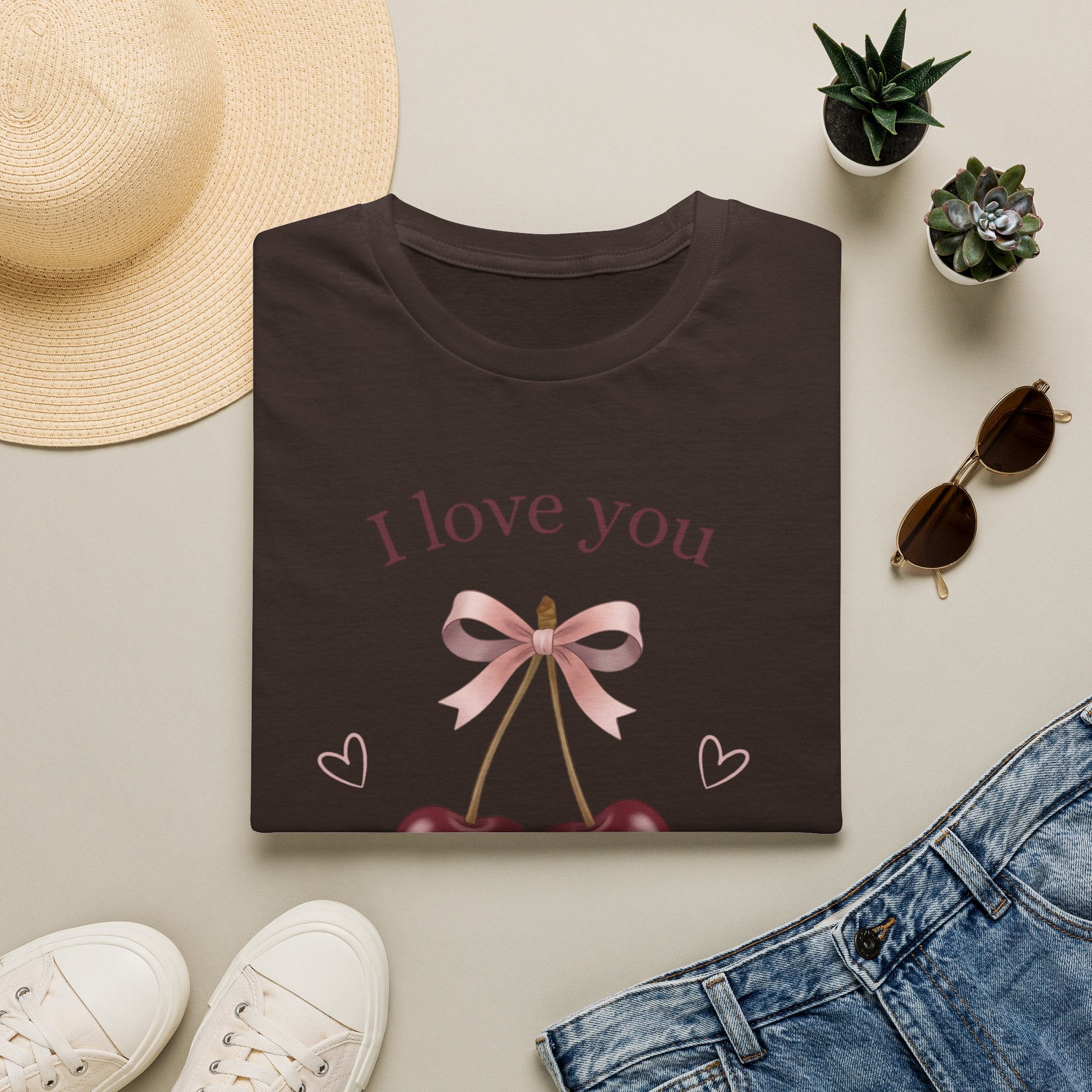I Love You Cherry Much T-Shirt — Cute Cherry Graphic Valentine Tee