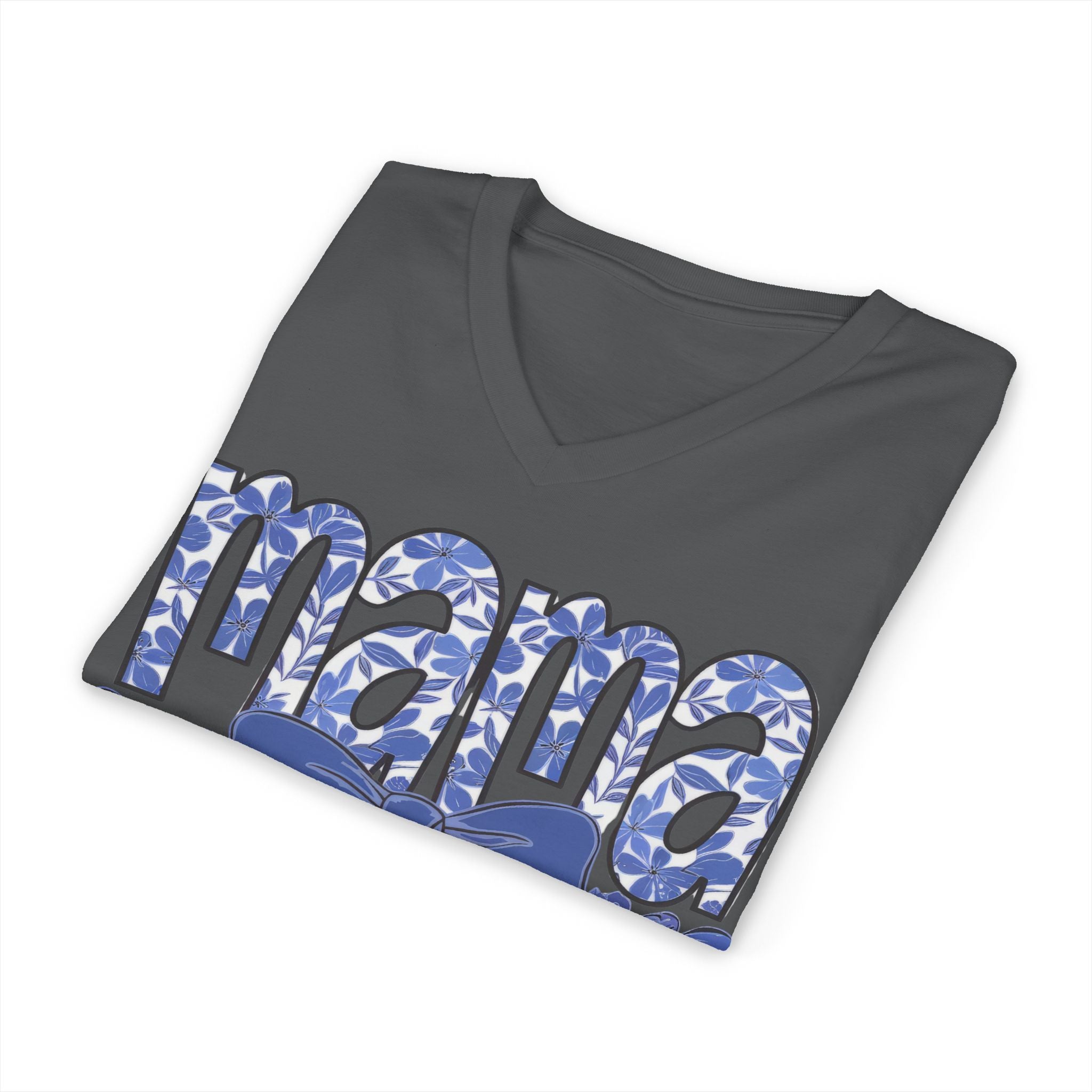 Mama Floral Bow V-Neck Tee — Mothers Day Gift Tee