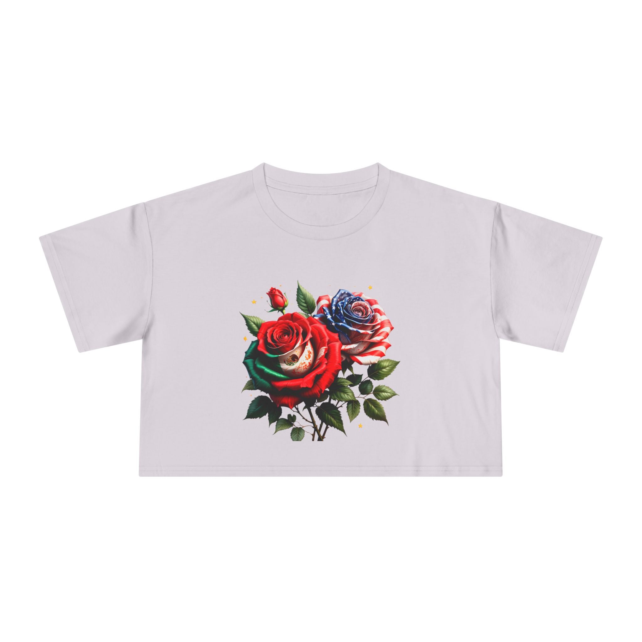 Rose Bouquet Crop Tee — Floral Vintage Rose Graphic Women's Crop Top