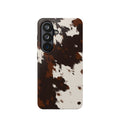 Cowhide Print Impact Phone Case — Brown & Cream Protective Cover