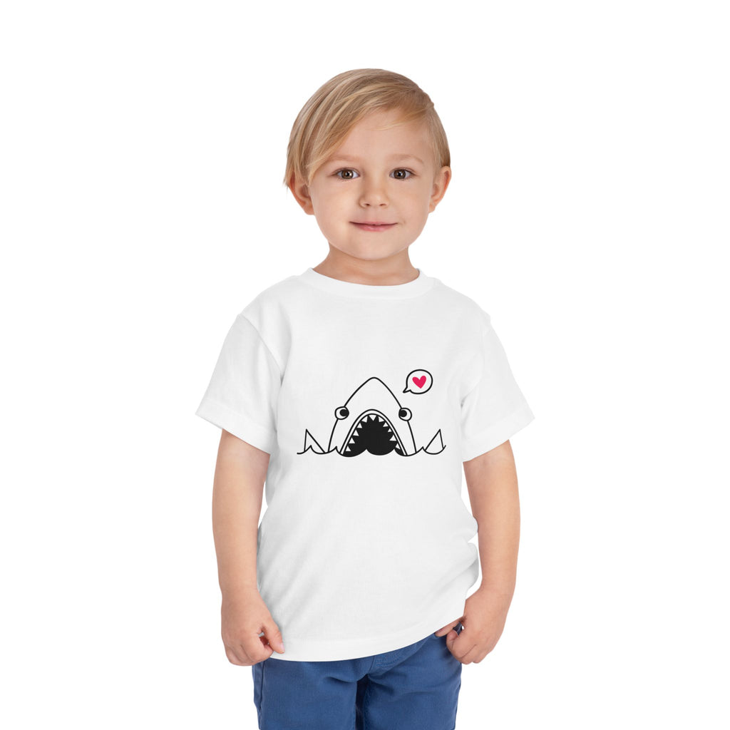Cute Shark with Heart Toddler Tee | Baby Shark Graphic Shirt