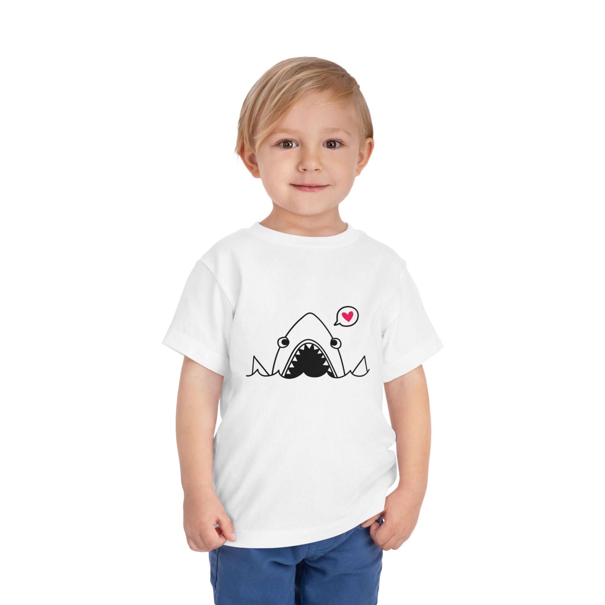 Cute Shark with Heart Toddler Tee | Baby Shark Graphic Shirt