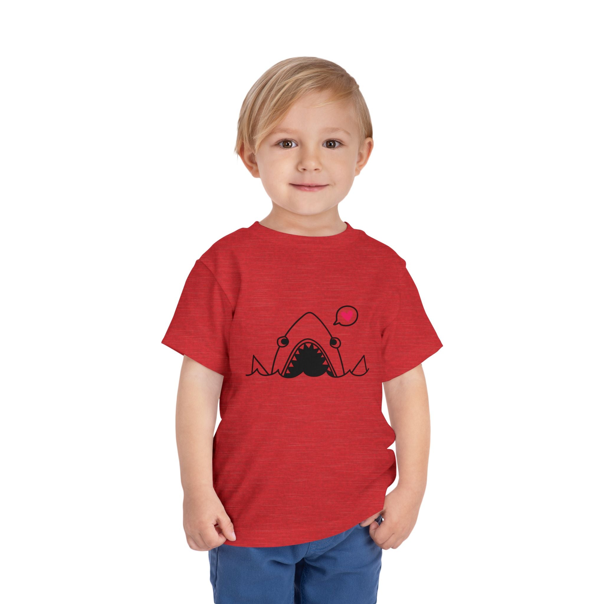 Cute Shark with Heart Toddler Tee | Baby Shark Graphic Shirt