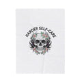 Harder Self-Care Skull Blanket | heavy metal wellness, gothic self-care