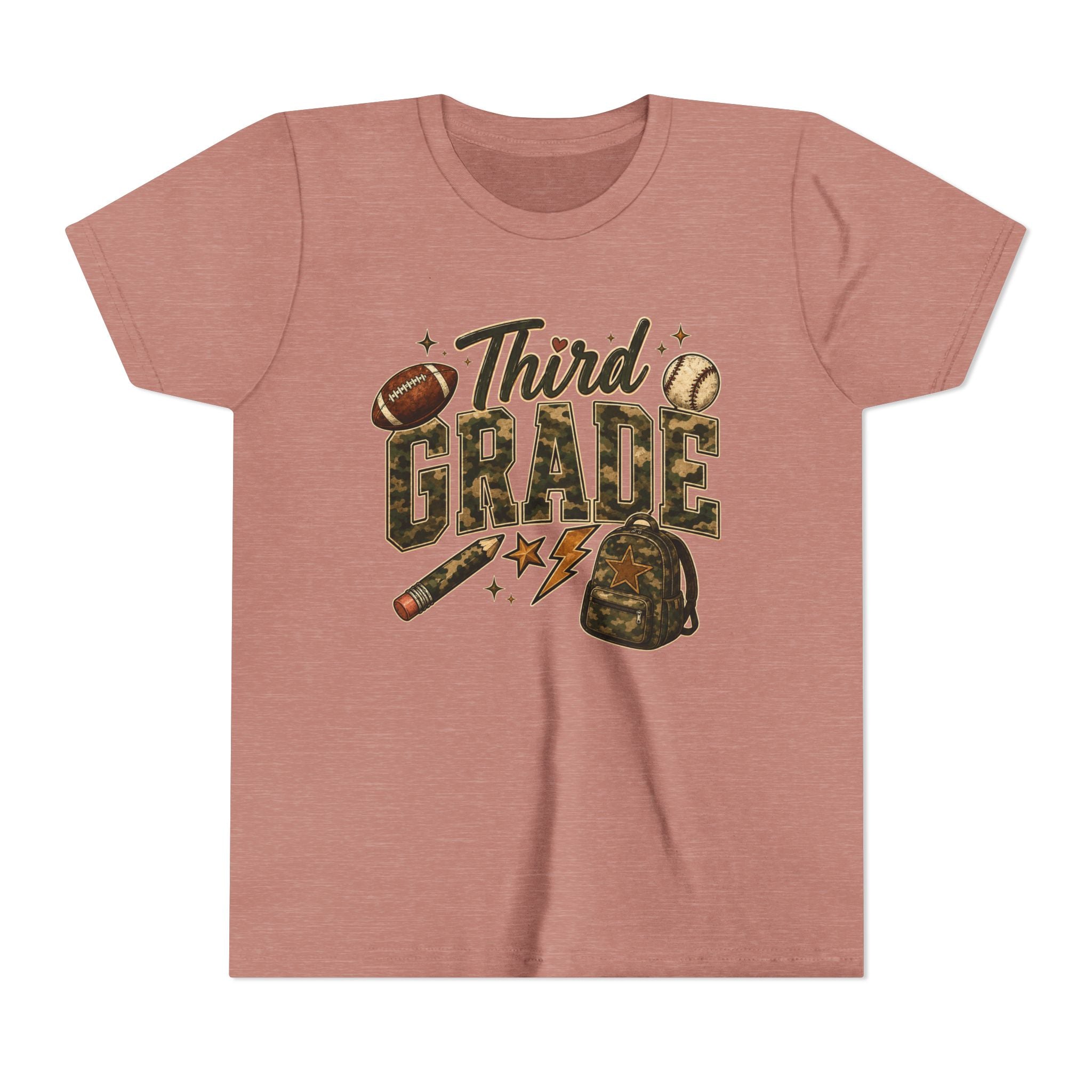 Third Grade Kids Tee - Back to School Sports Backpack Design
