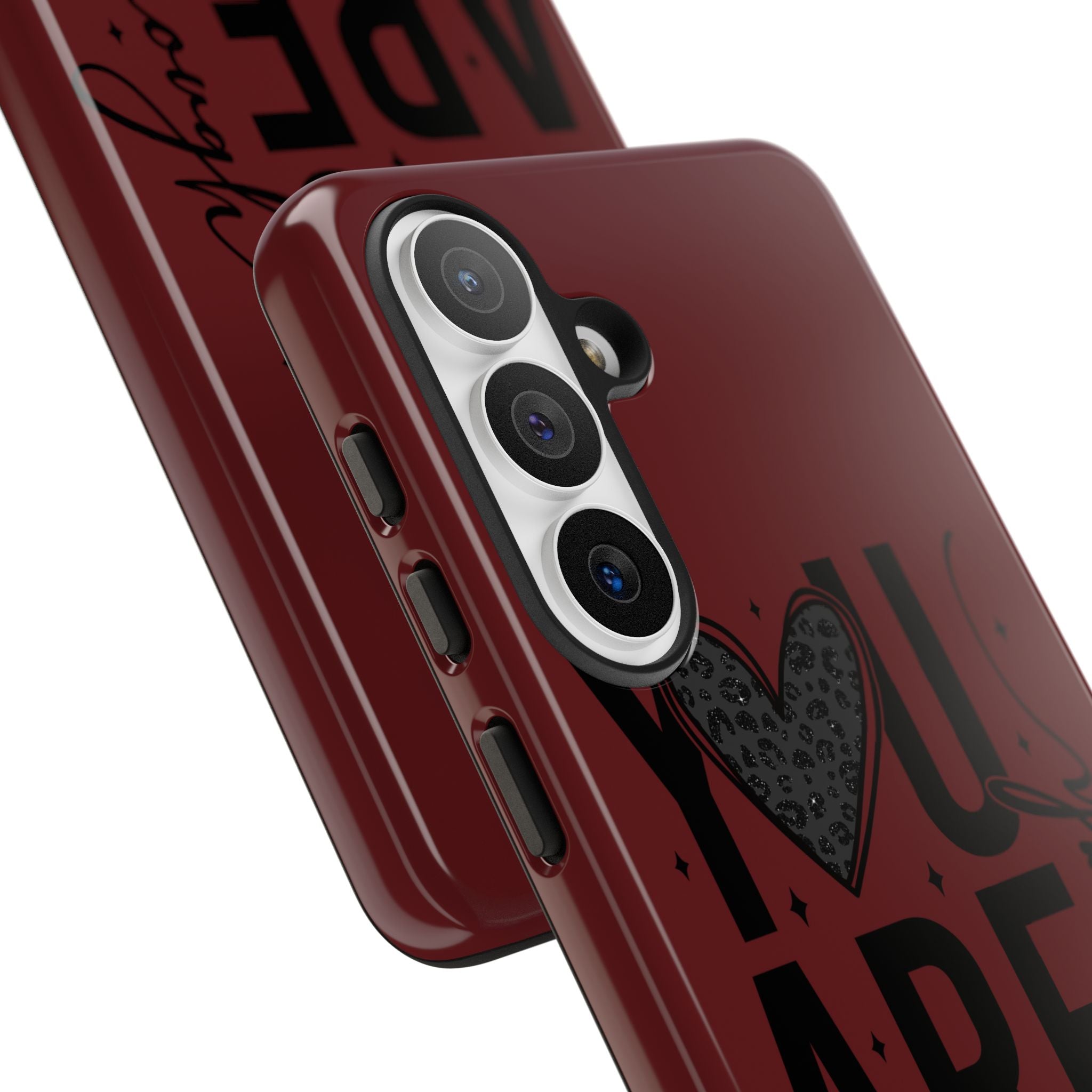 You Are Enough Phone Case — Inspirational Protective iPhone Cover (Maroon)