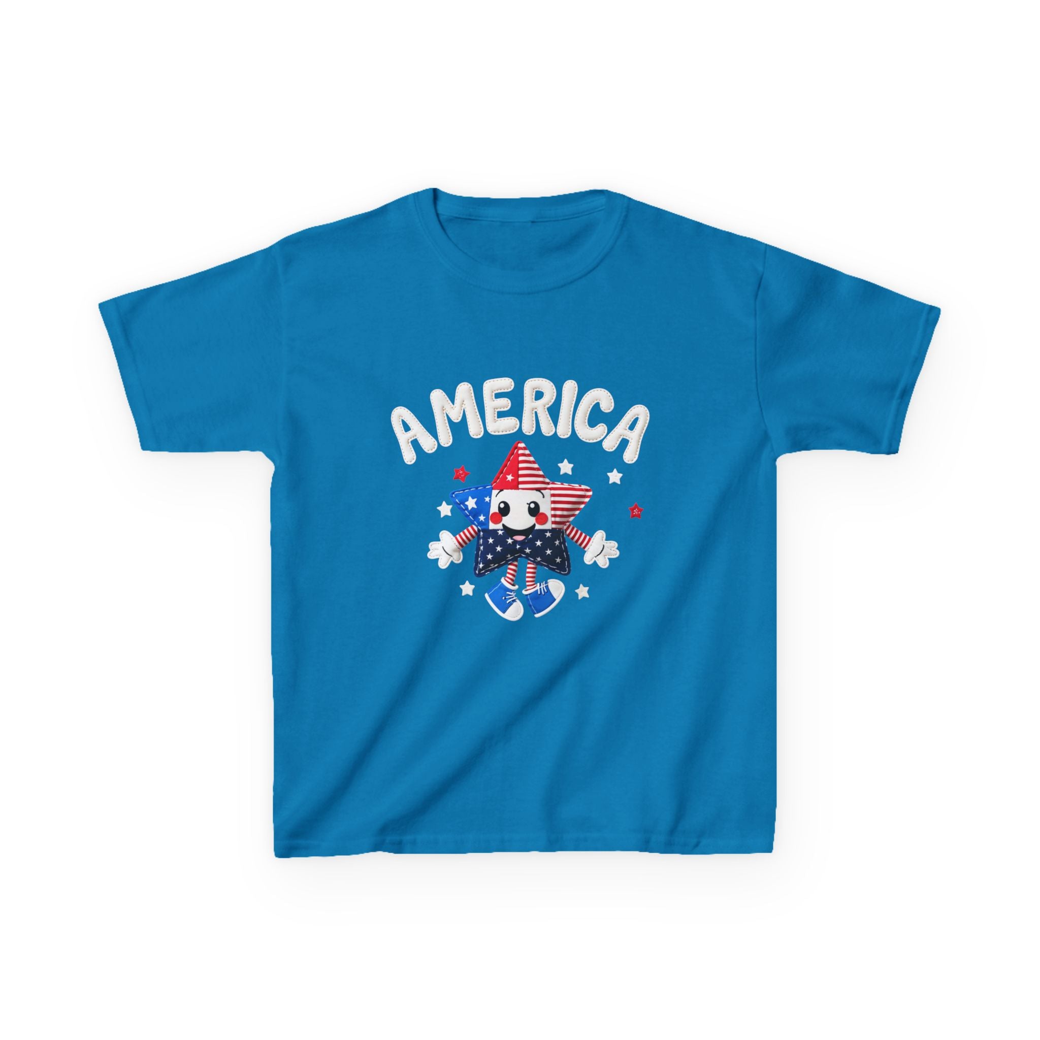 Kids Tee - Cute Patriotic Star 'America' Fourth of July Shirt