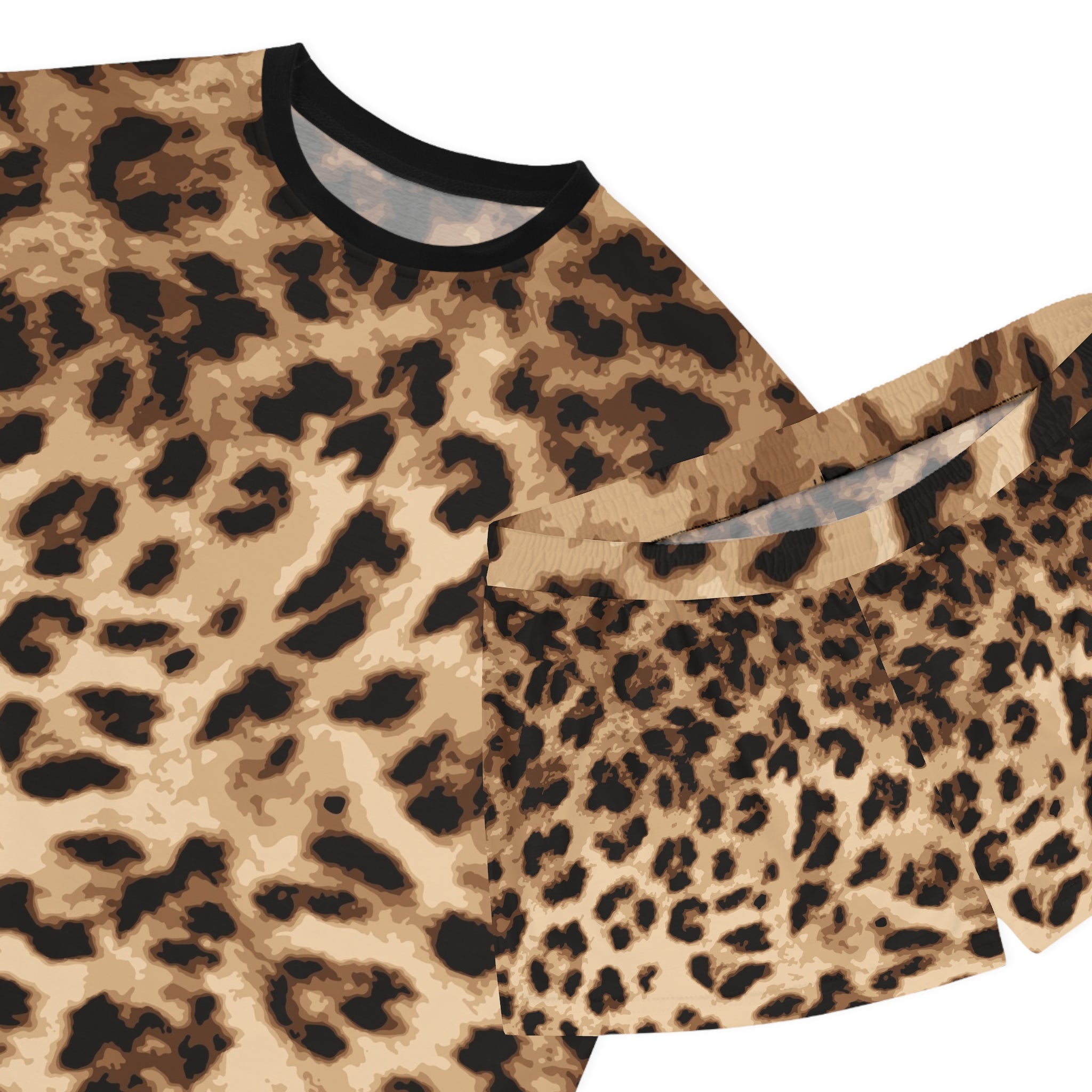 Leopard Print Women's Short Pajama Set - Cozy Safari Loungewear