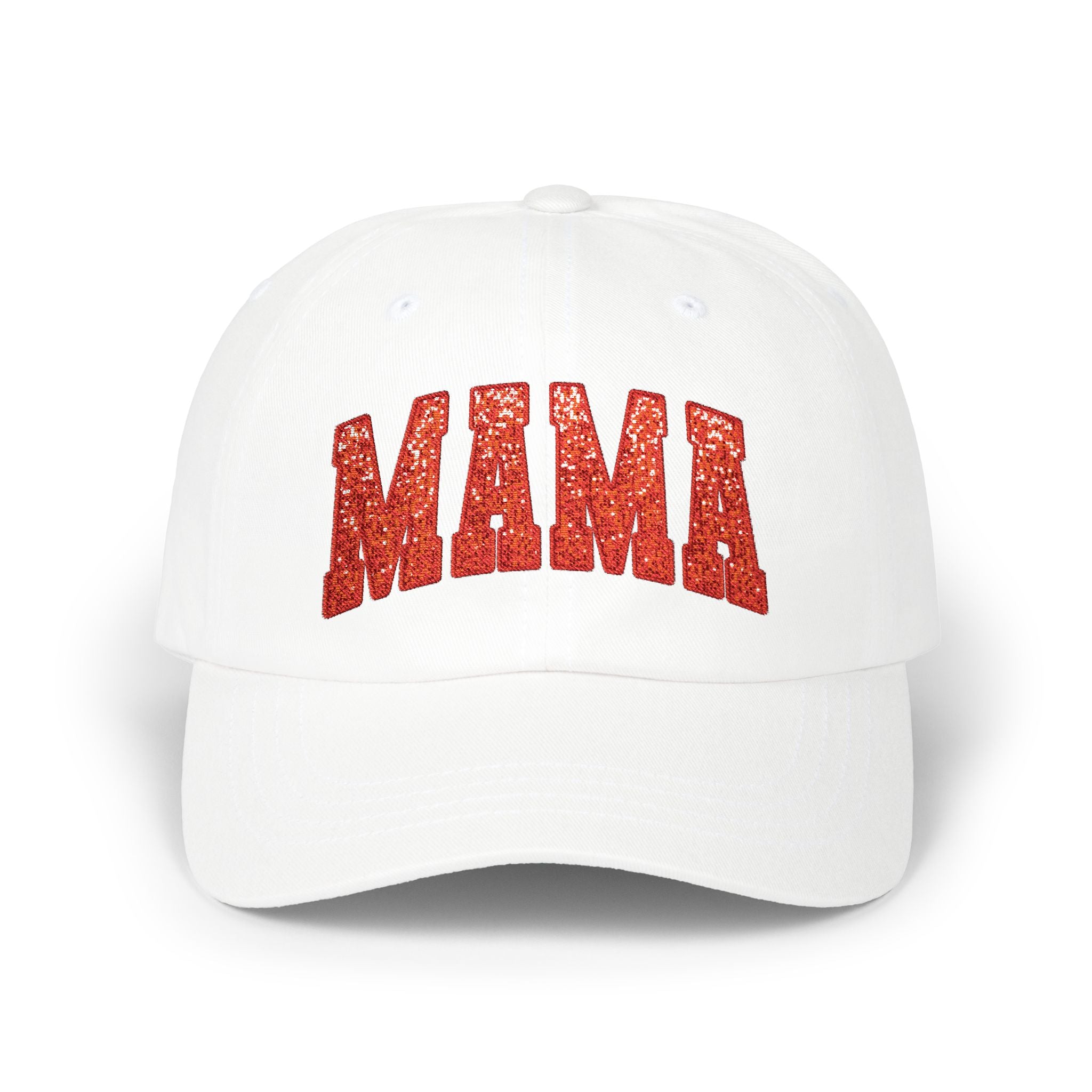 Glitter MAMA Cap | Dad Cap Hat, Sequin Text Embroidered Style
