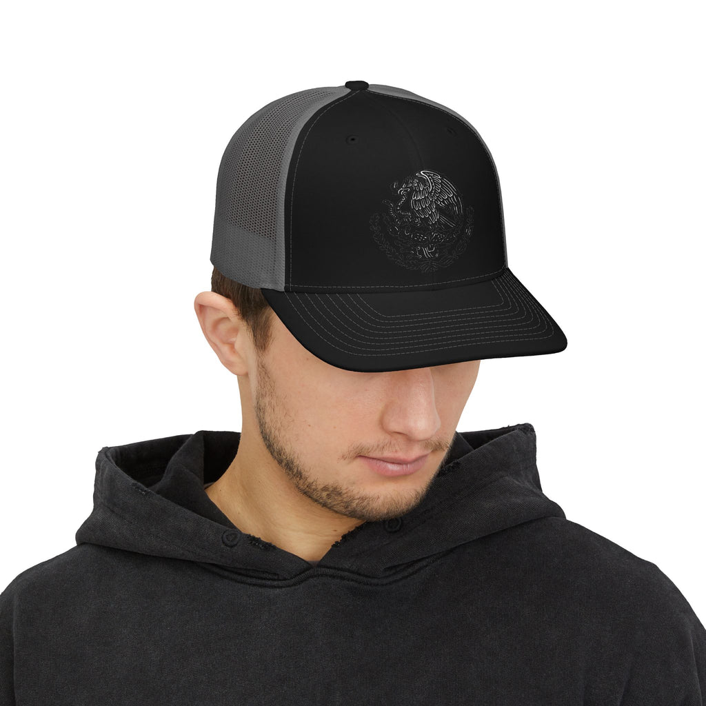 Mexican Eagle Snapback Trucker Hat — Embroidered Águila Mexicana Mesh Cap