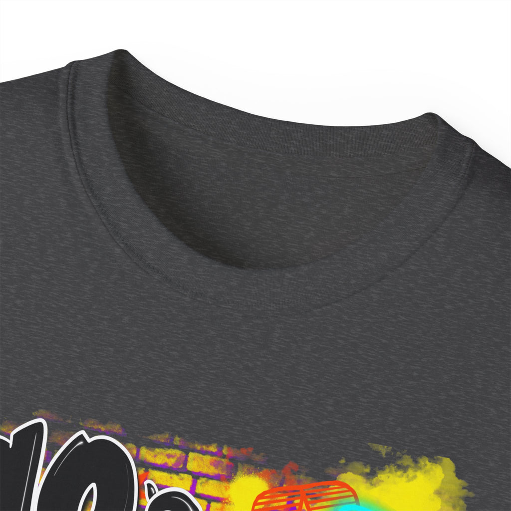 90s Made 00s Raised T-Shirt — Neon Retro Boombox Graphic Tee