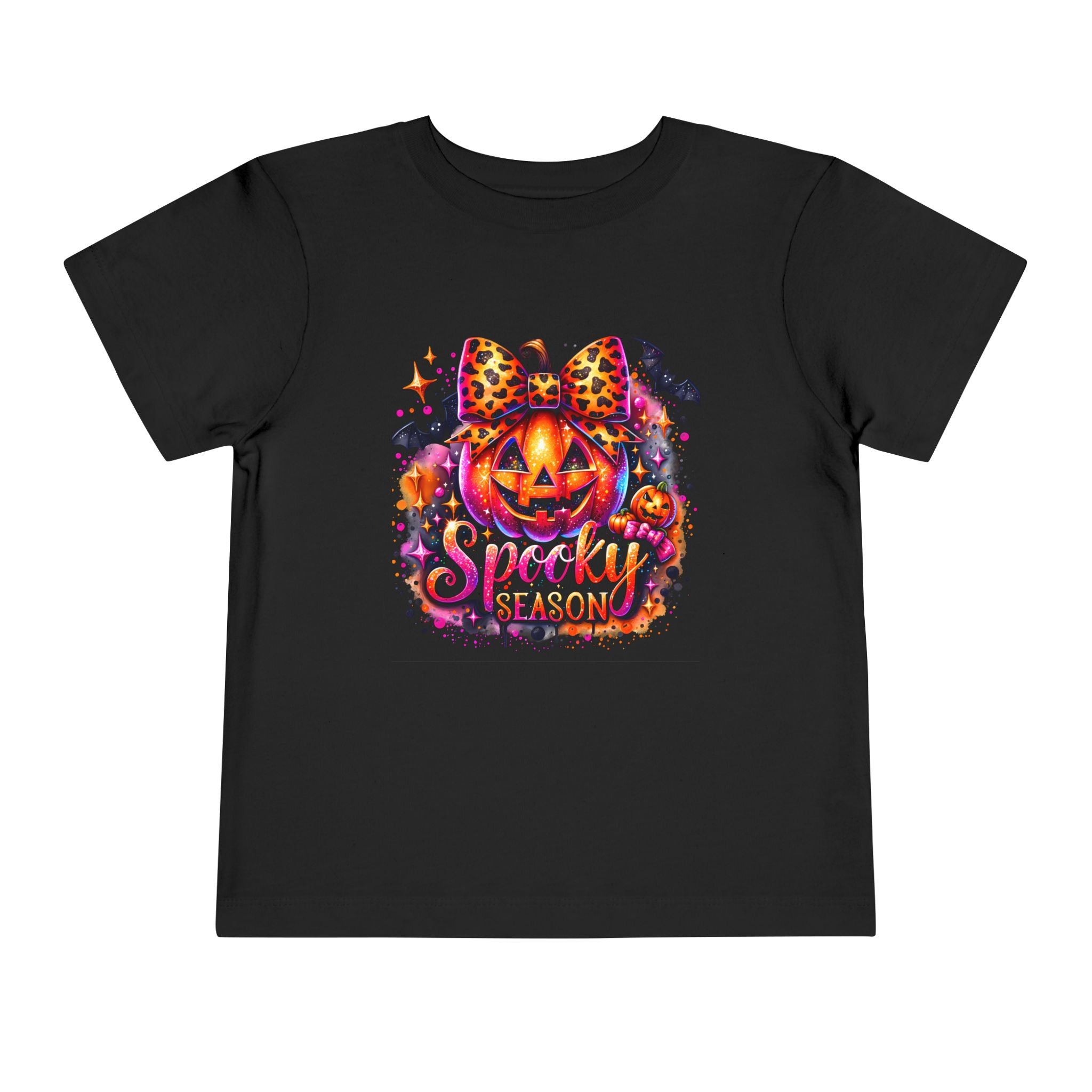 Toddler Tee — "Spooky Season" Pumpkin Bow Halloween Shirt