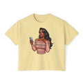 Curvy Girl Boss Boxy Tee — 'Just A Girl' Graphic Women's Crop T-Shirt