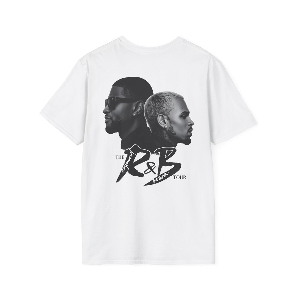 R&B Minimalist Logo T-Shirt — Retro Script Chest Print