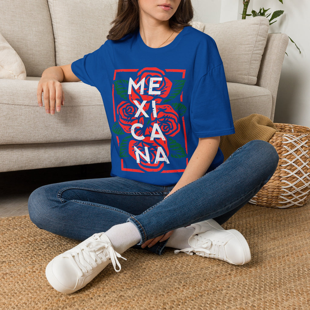 Mexicana Rose T-Shirt — Bold Floral Mexico Pride Tee