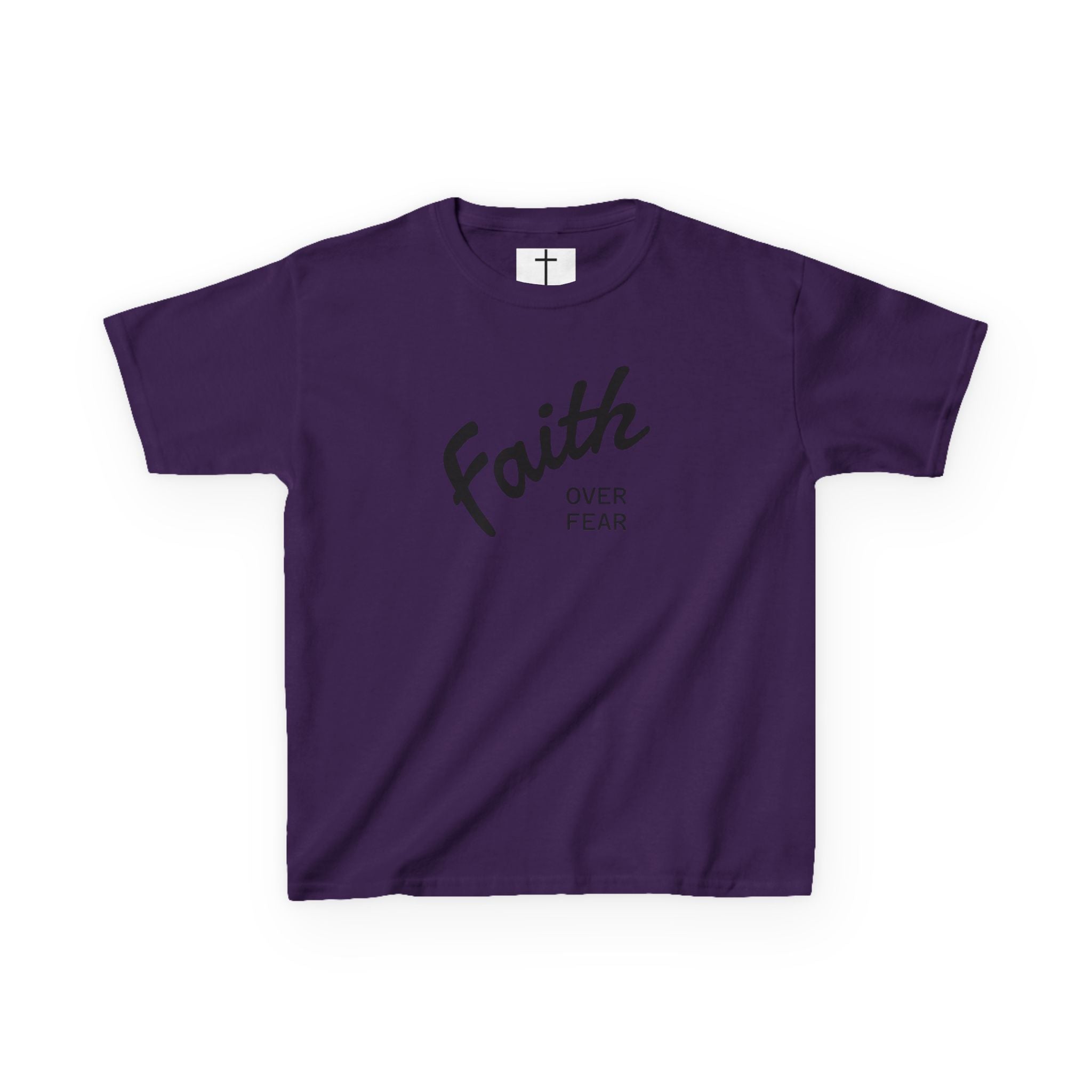 Faith Over Fear Kids T-Shirt | Christian Typography Tee