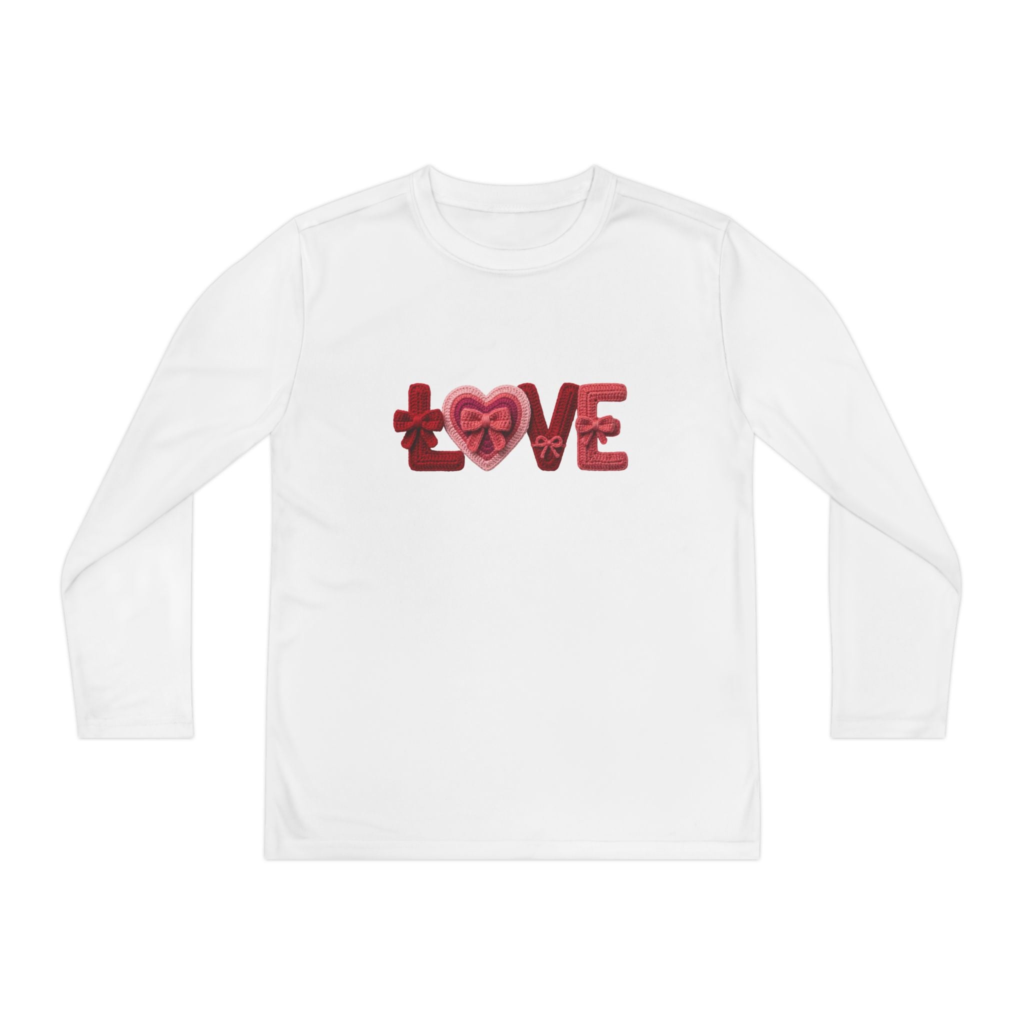 Youth Long Sleeve Tee - Red 'LOVE' Heart Design