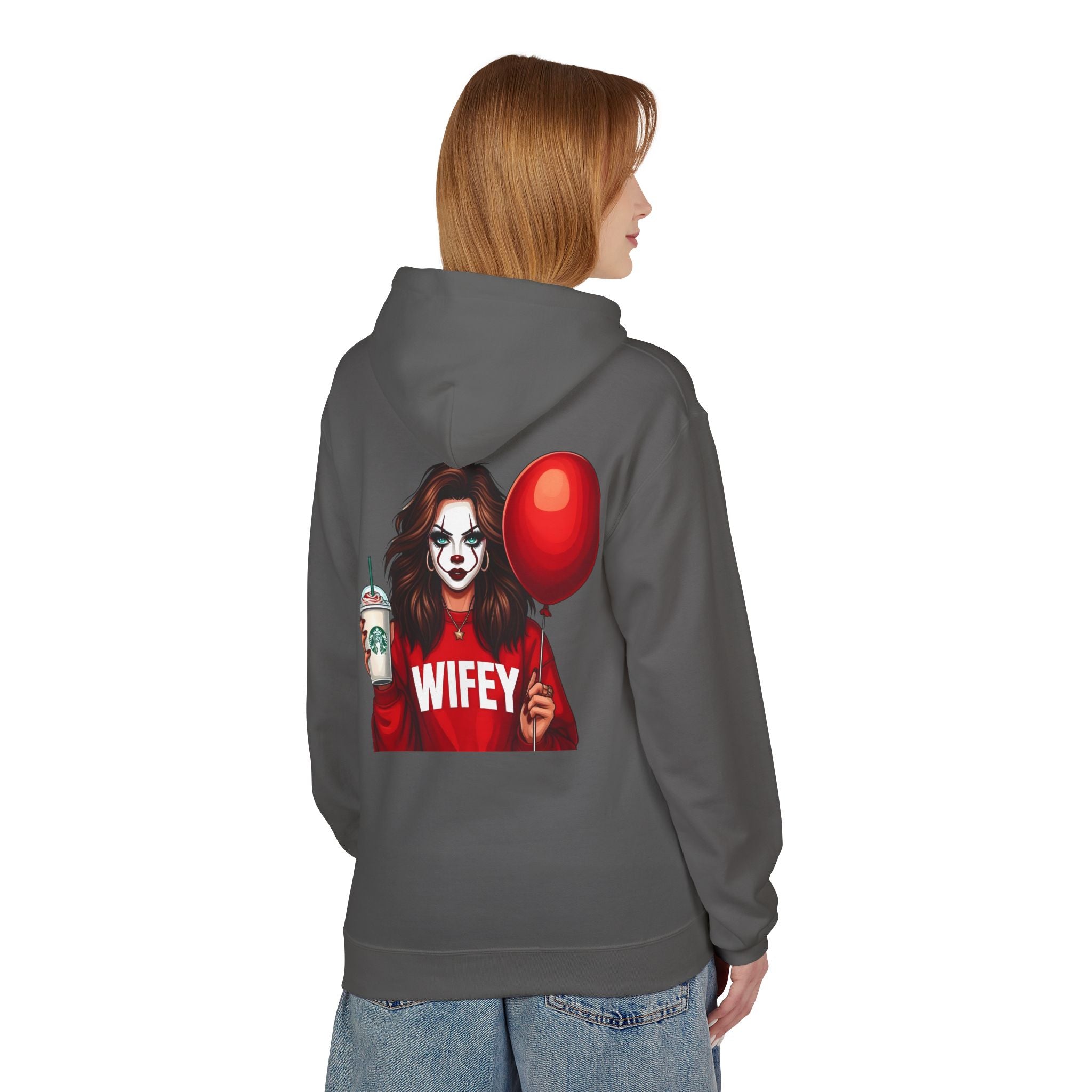 Horror Clown Girl Hoodie – Dark Balloon Graphic Pullover