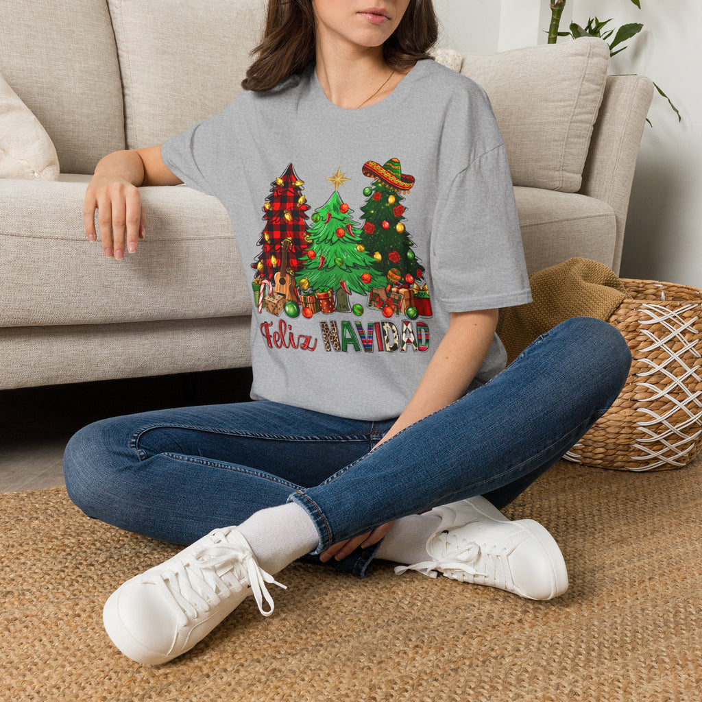 Feliz Navidad Christmas Trees T-Shirt — Festive Mexican Holiday Tee