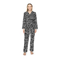 Gray Leopard Satin Pajama Set — Women's Long Sleeve Sleepwear
