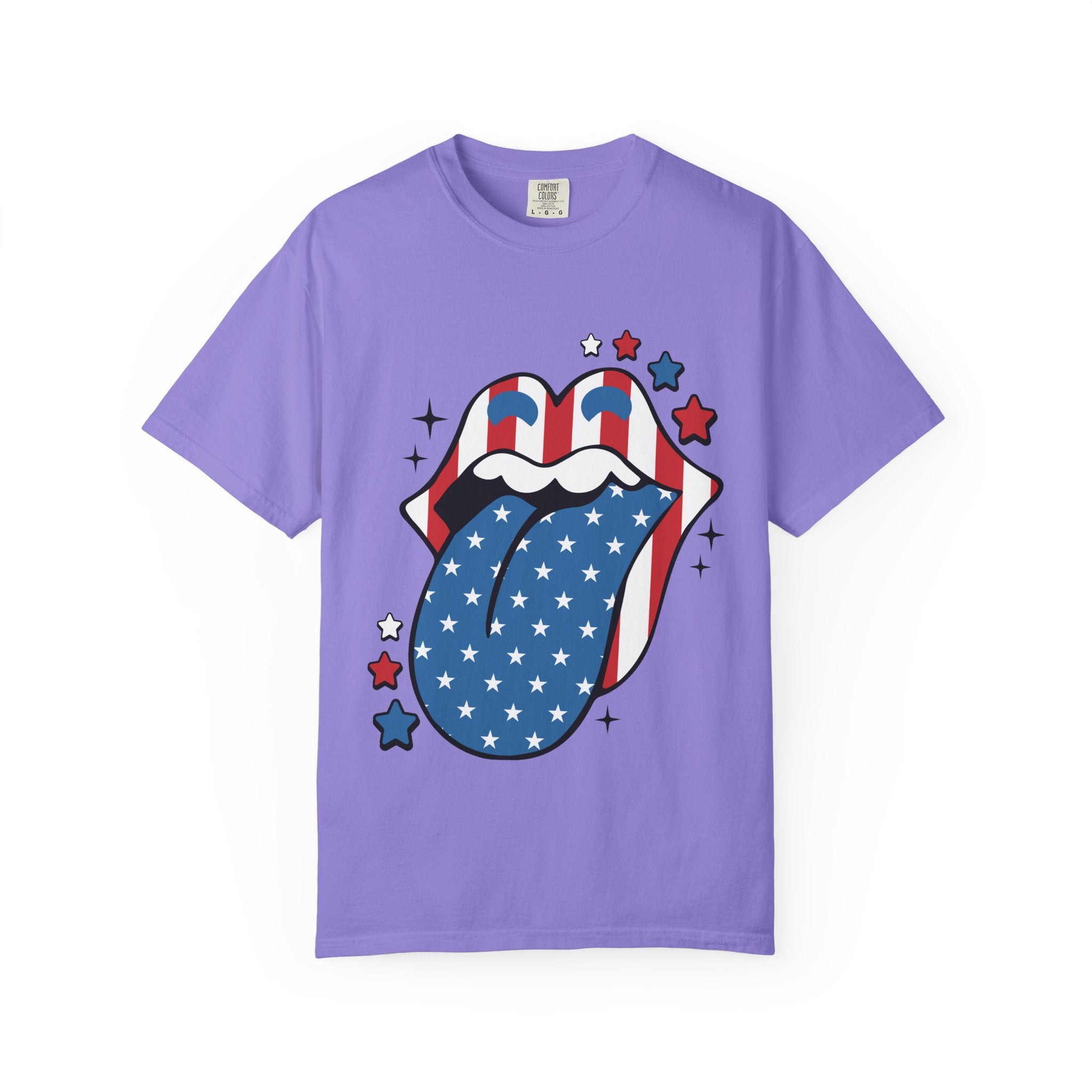 American Flag Rock Tongue T-Shirt