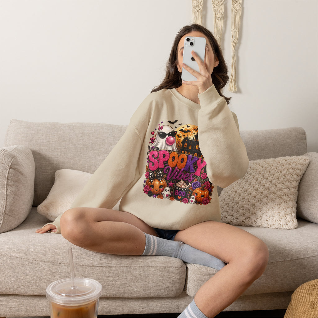 Sweatshirt — "Spooky Vibes" Halloween Graphic Crewneck