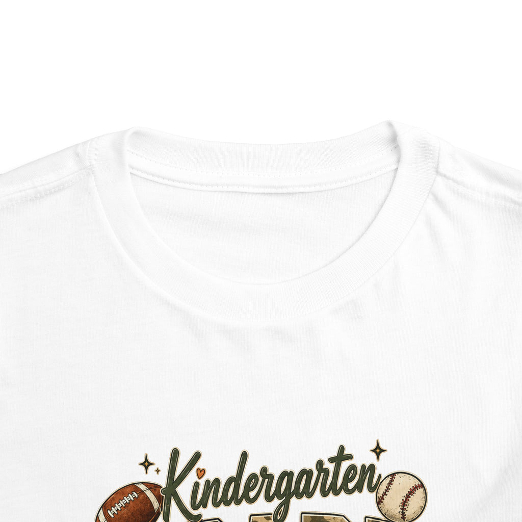 Kindergarten Grade Toddler Tee — Cute Back-to-School Football & Backpack Shirt