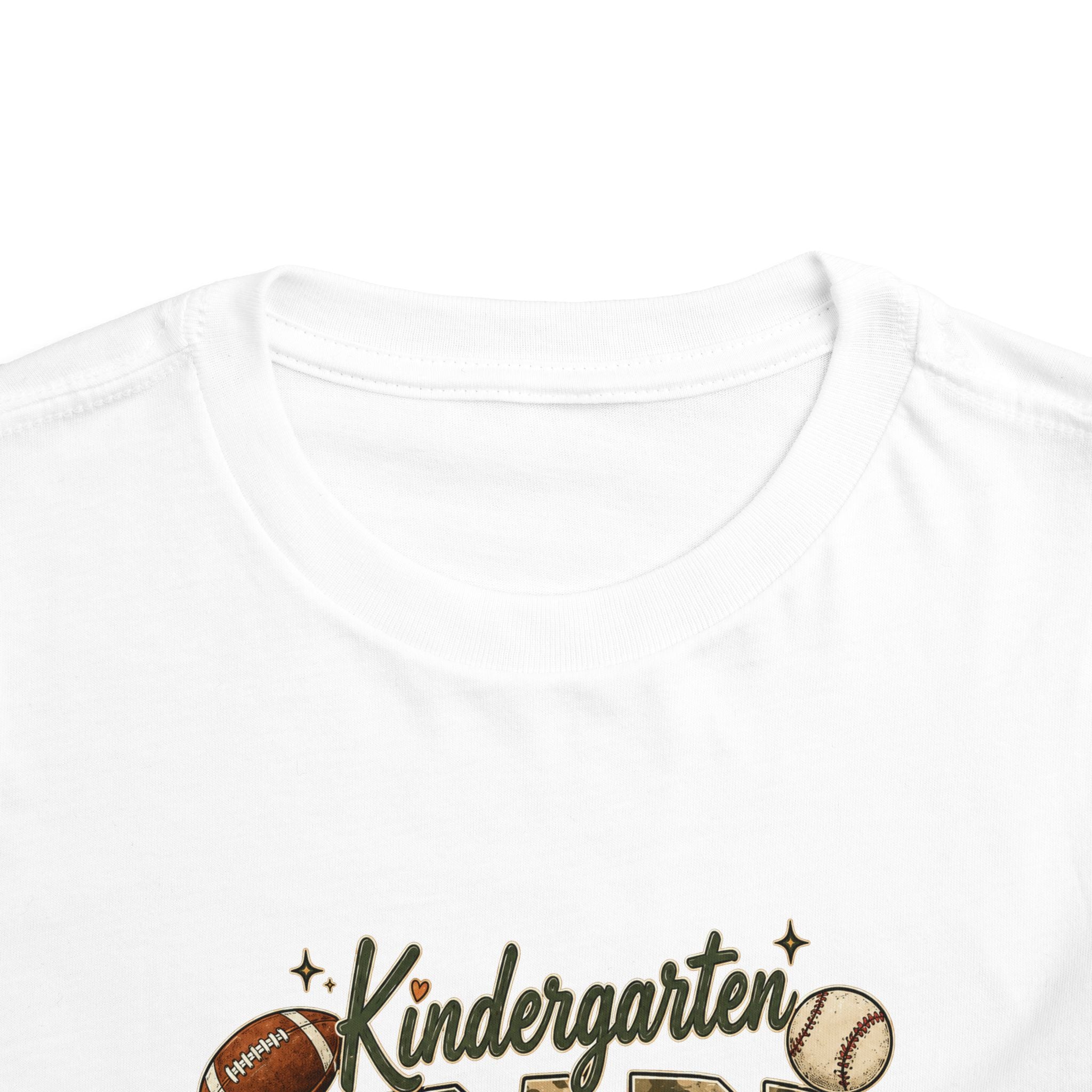 Kindergarten Grade Toddler Tee — Cute Back-to-School Football & Backpack Shirt