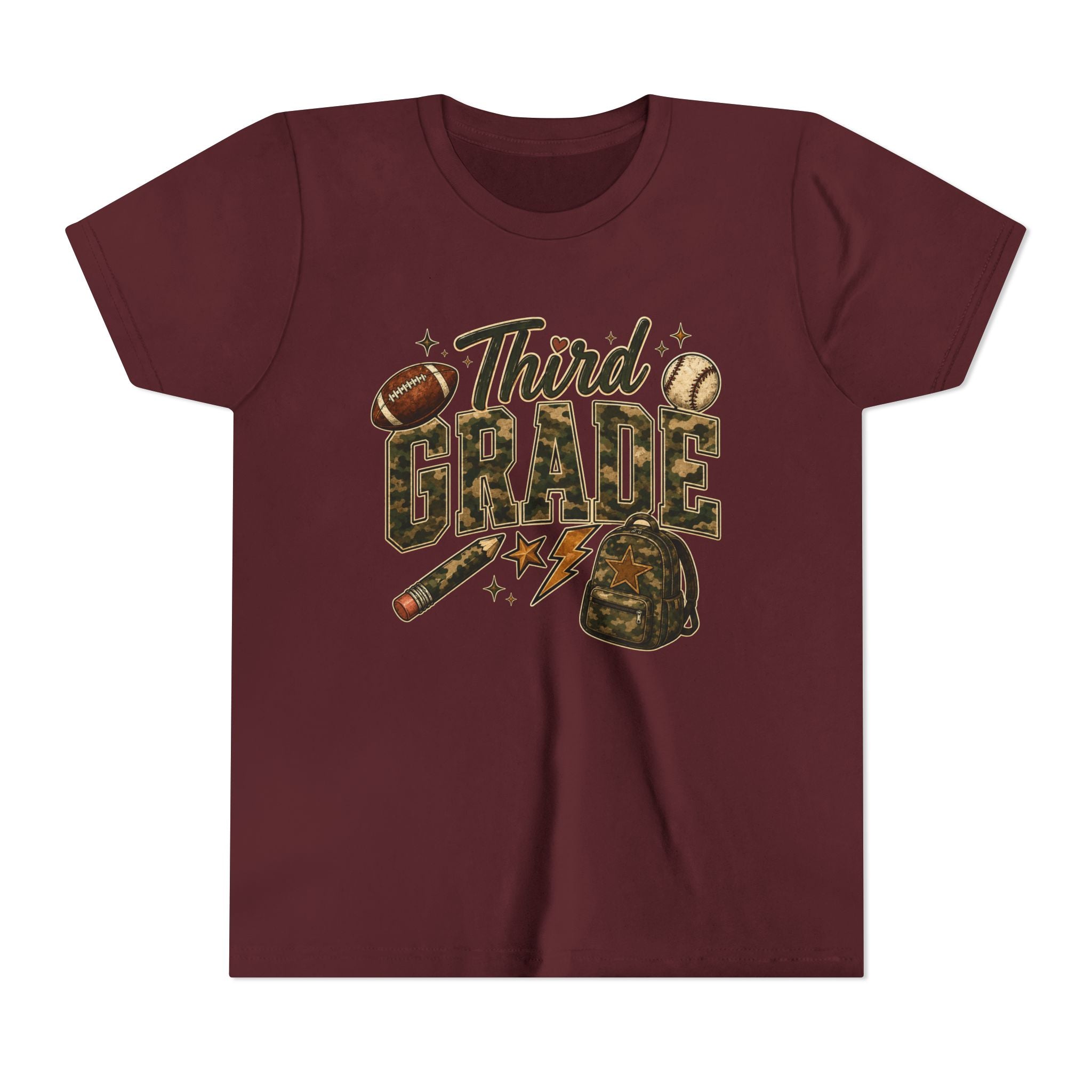 Third Grade Kids Tee - Back to School Sports Backpack Design