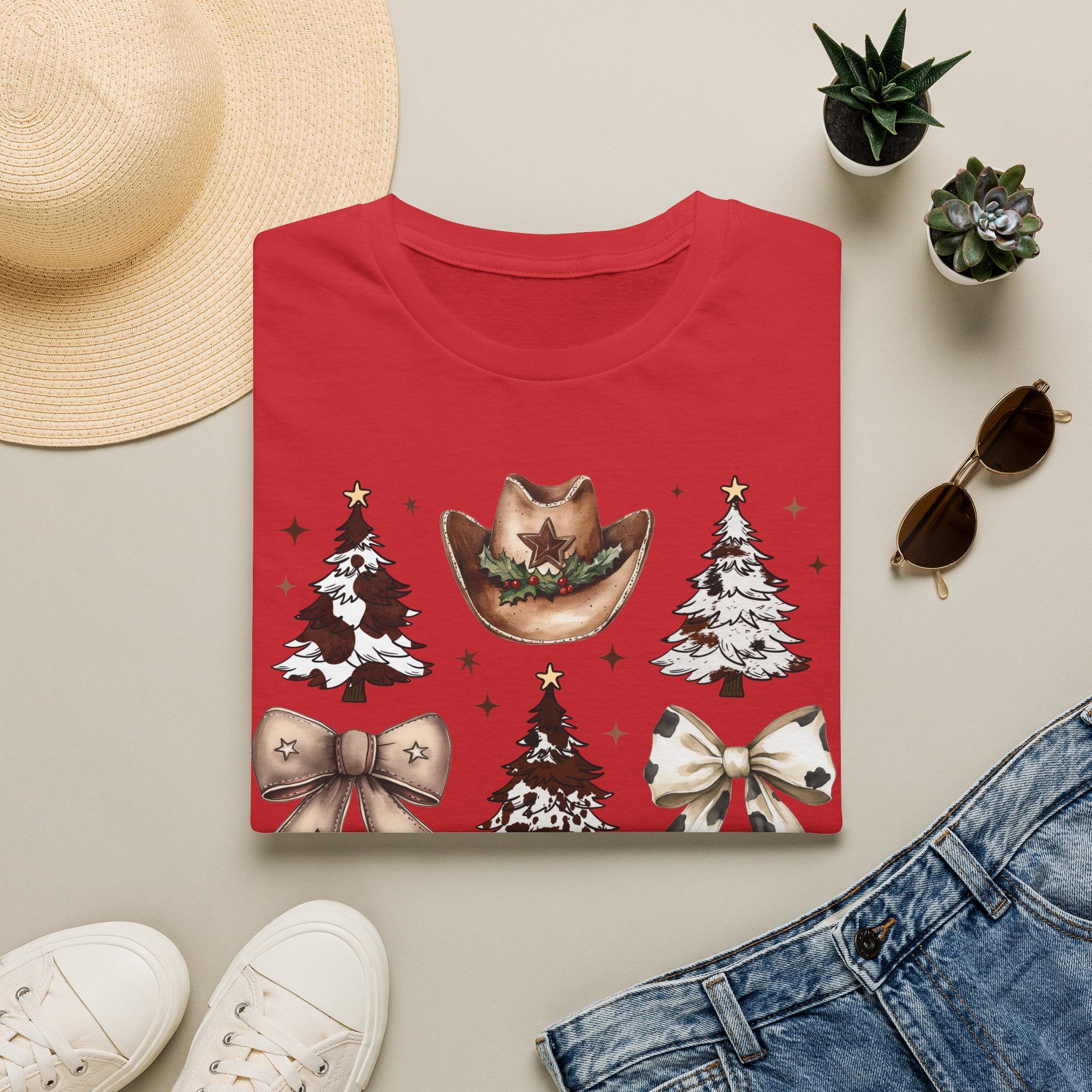Western Christmas Tee — Cowboy Hat & Boots Holiday Shirt