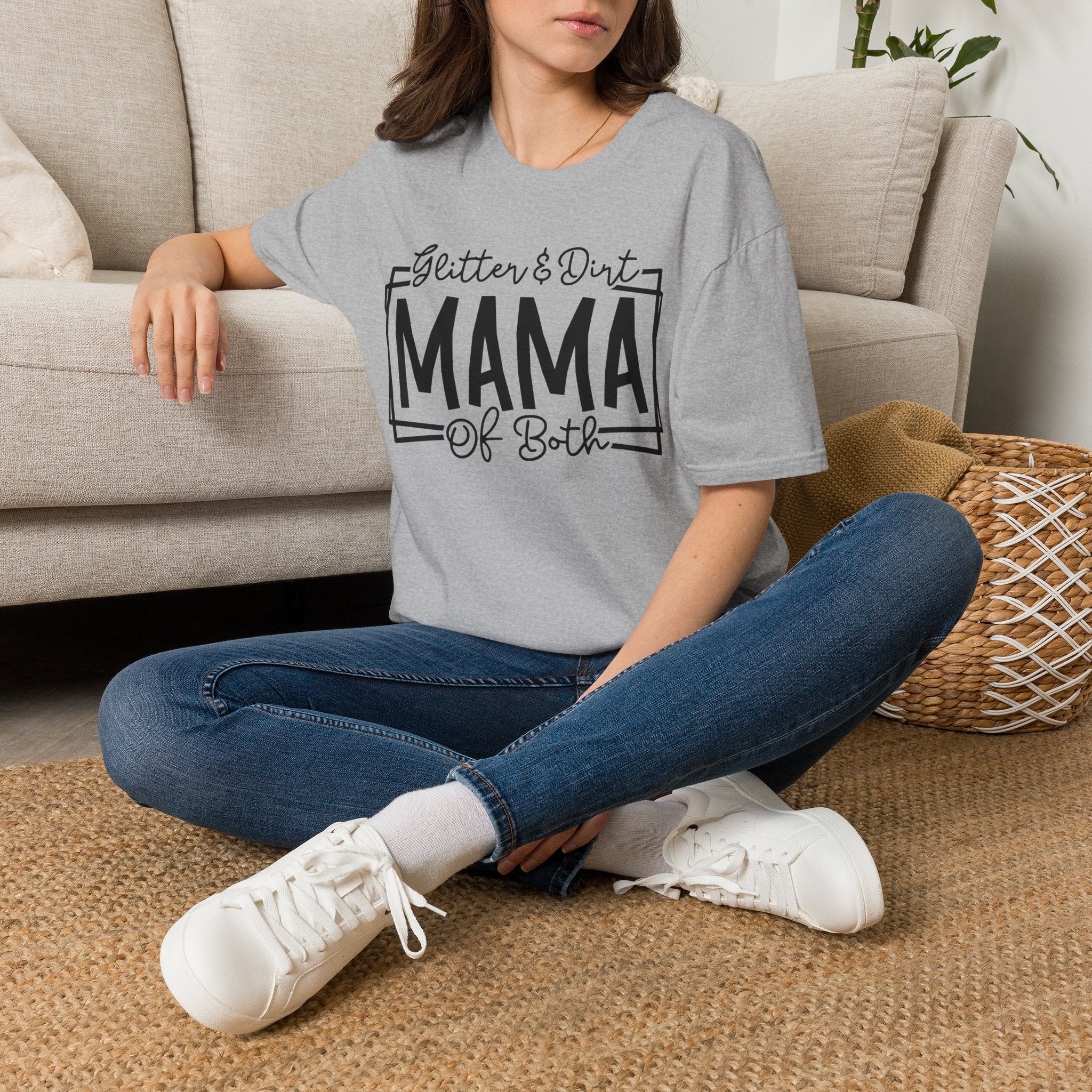 Mama of Both T-Shirt — "Glitter & Dirt" Mom Tee