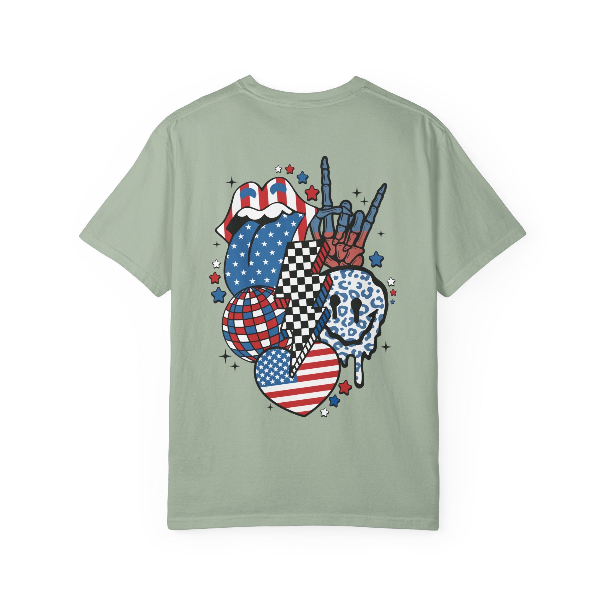American Flag Rock Tongue T-Shirt
