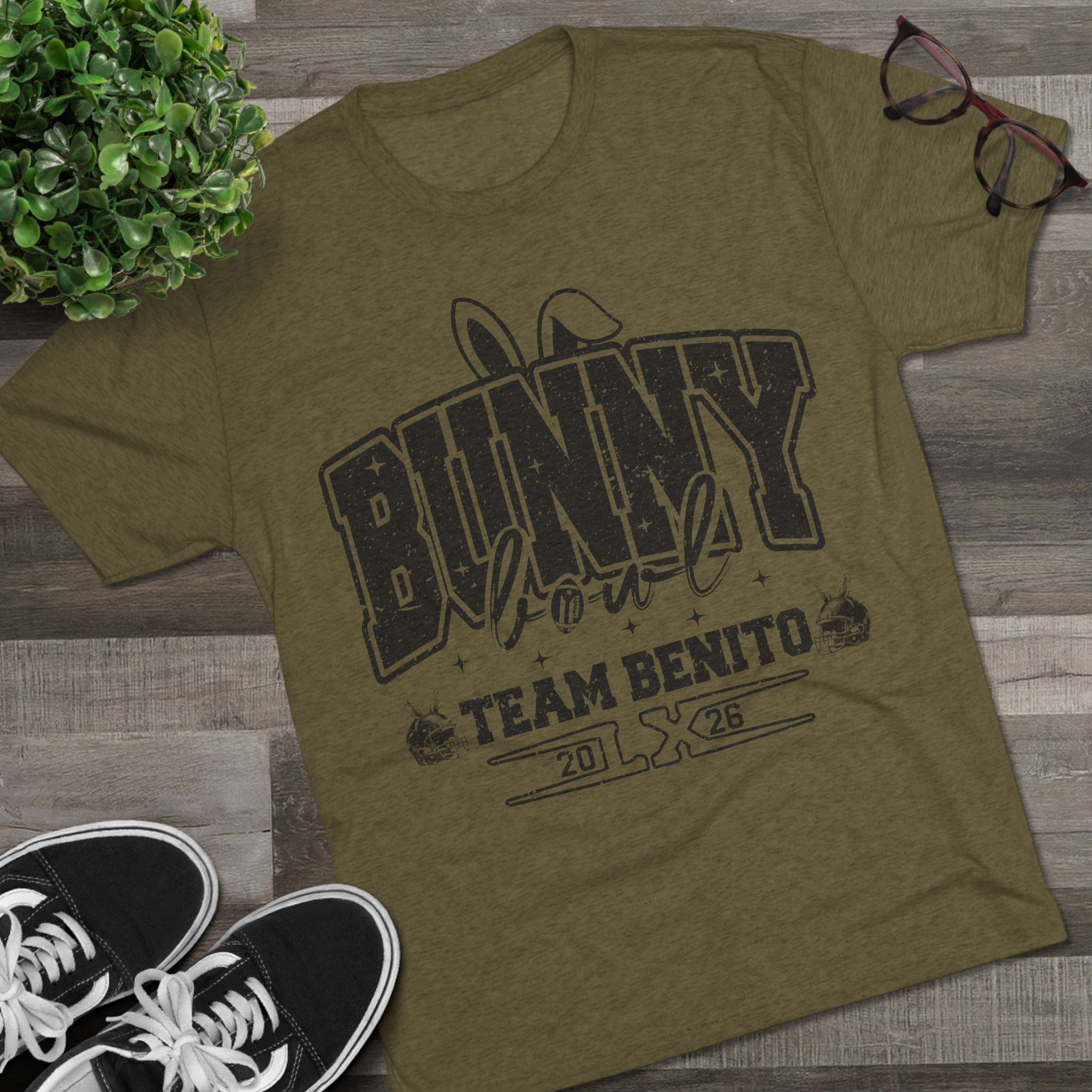 Bunny Bowl Team Benito Tee — Vintage Sports Easter Rabbit Graphic Shirt