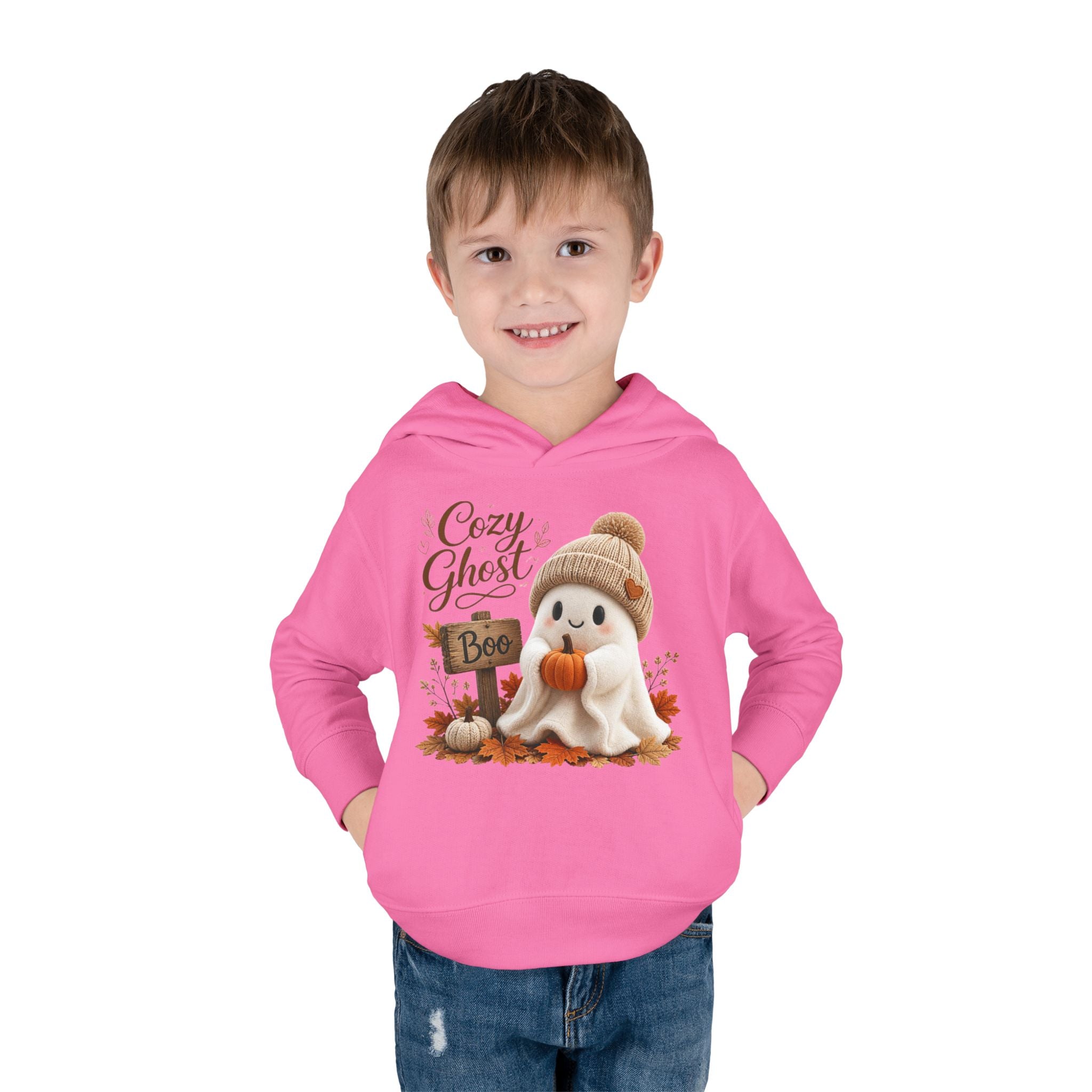 Toddler Hoodie – 'Cozy Ghost' Fall Halloween Pullover