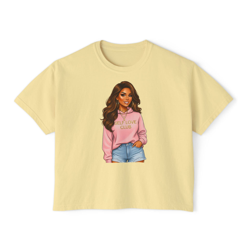 Self Love Club Boxy Tee — Women’s Graphic Cropped T-Shirt
