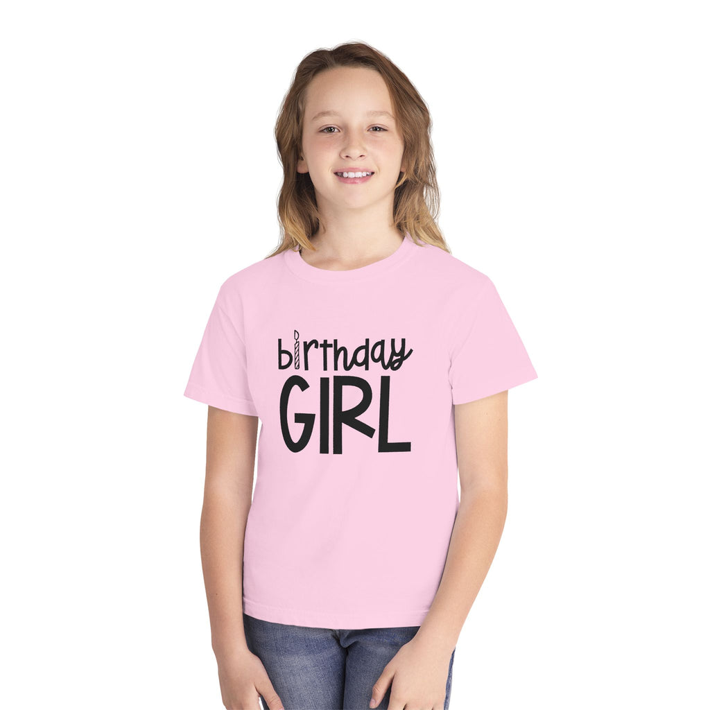 Birthday Girl Tee — Kids 4th Birthday Shirt with Pink Balloon Back Design