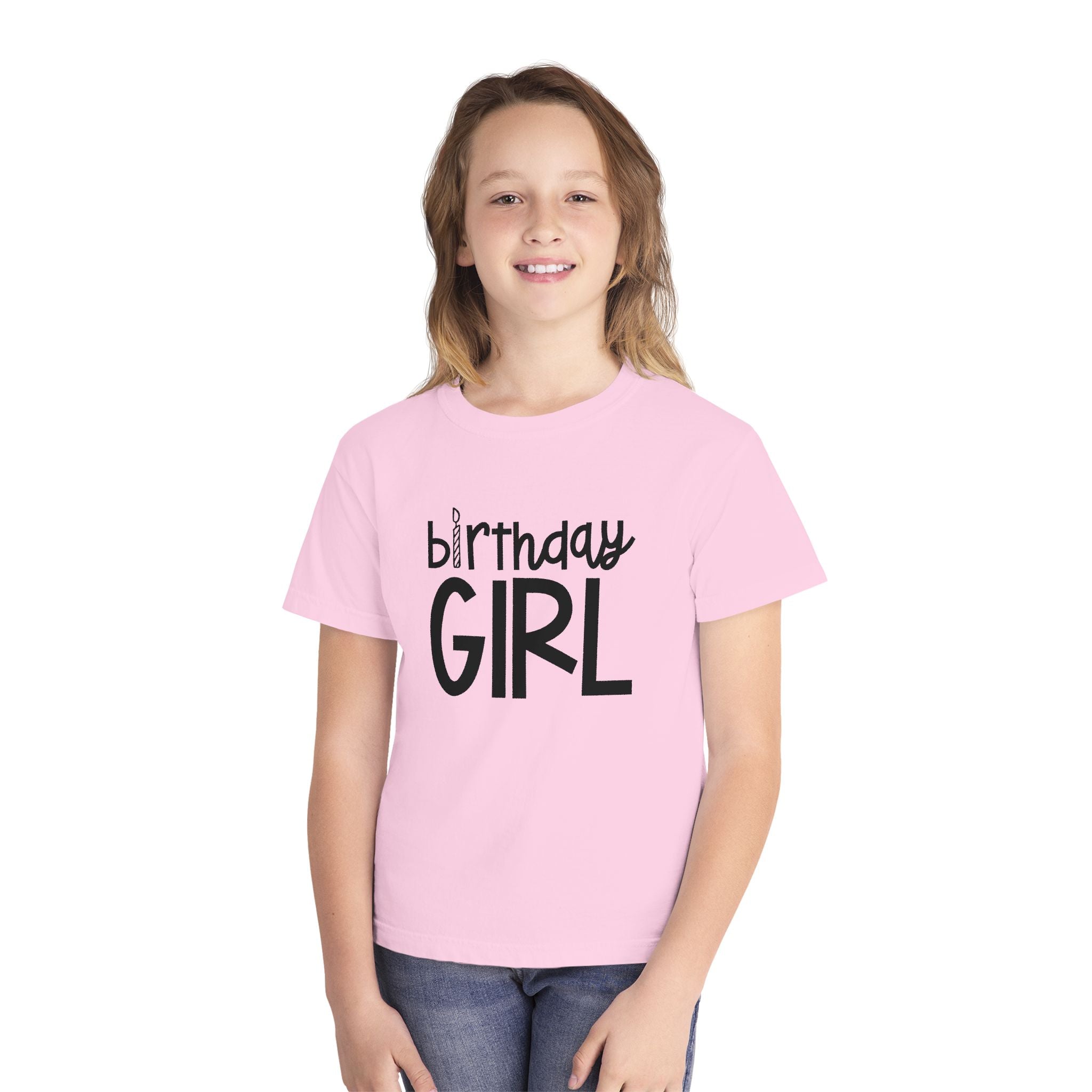 Birthday Girl Tee — Kids 4th Birthday Shirt with Pink Balloon Back Design
