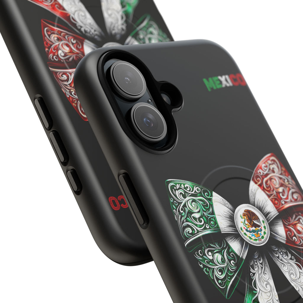 Mexican Flag Bow Tough Magnetic Phone Case — Patriotic Mexico iPhone Cover