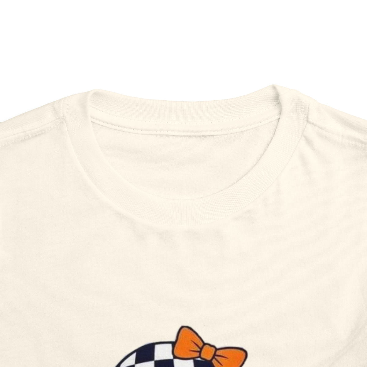 Checkerboard Ghost Toddler Tee — Cute Halloween Bubblegum Design
