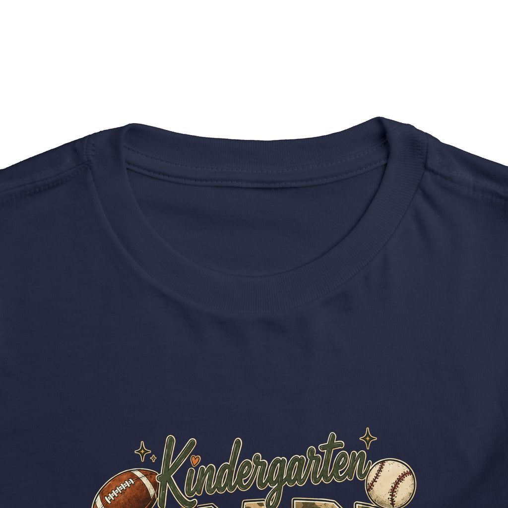 Kindergarten Grade Toddler Tee — Cute Back-to-School Football & Backpack Shirt