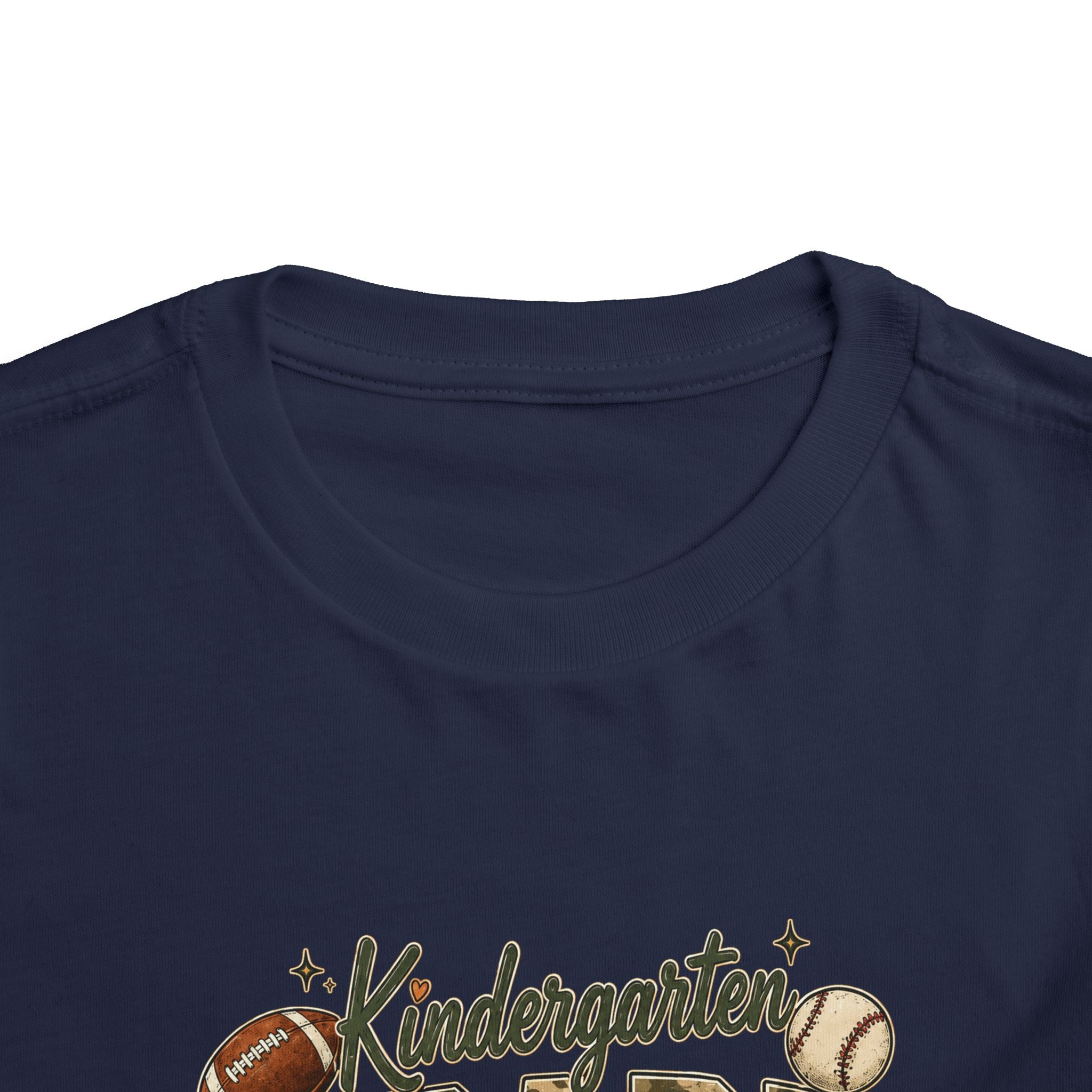 Kindergarten Grade Toddler Tee — Cute Back-to-School Football & Backpack Shirt