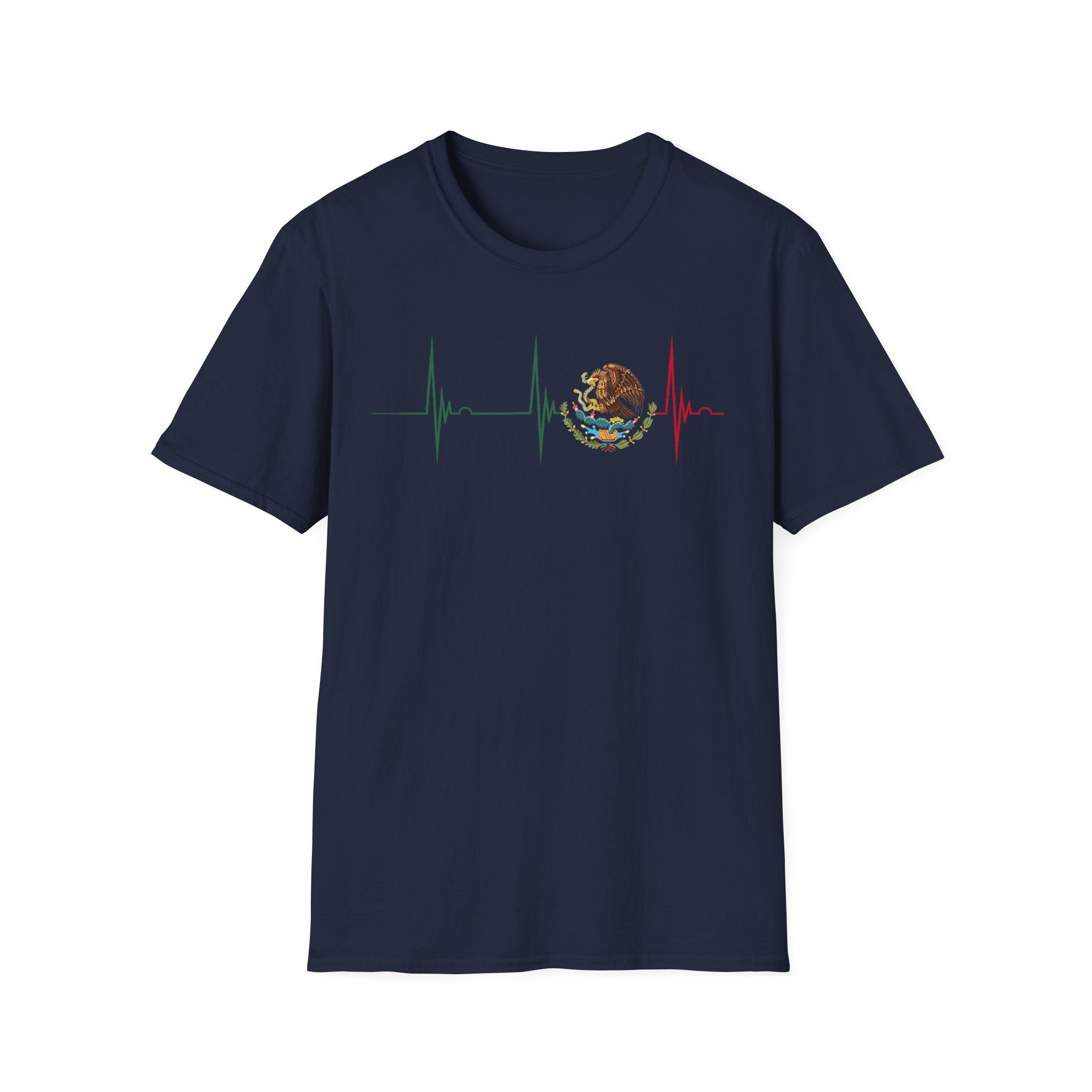 Mexican Heartbeat T-Shirt — Mexican Flag Eagle ECG Graphic Tee