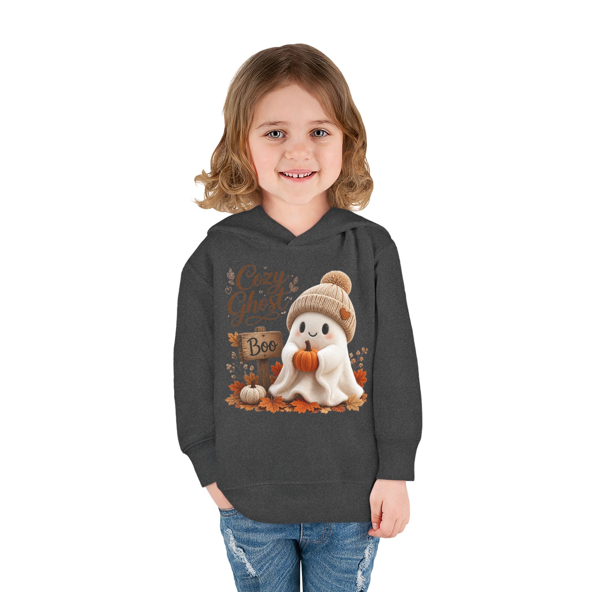Toddler Hoodie – 'Cozy Ghost' Fall Halloween Pullover