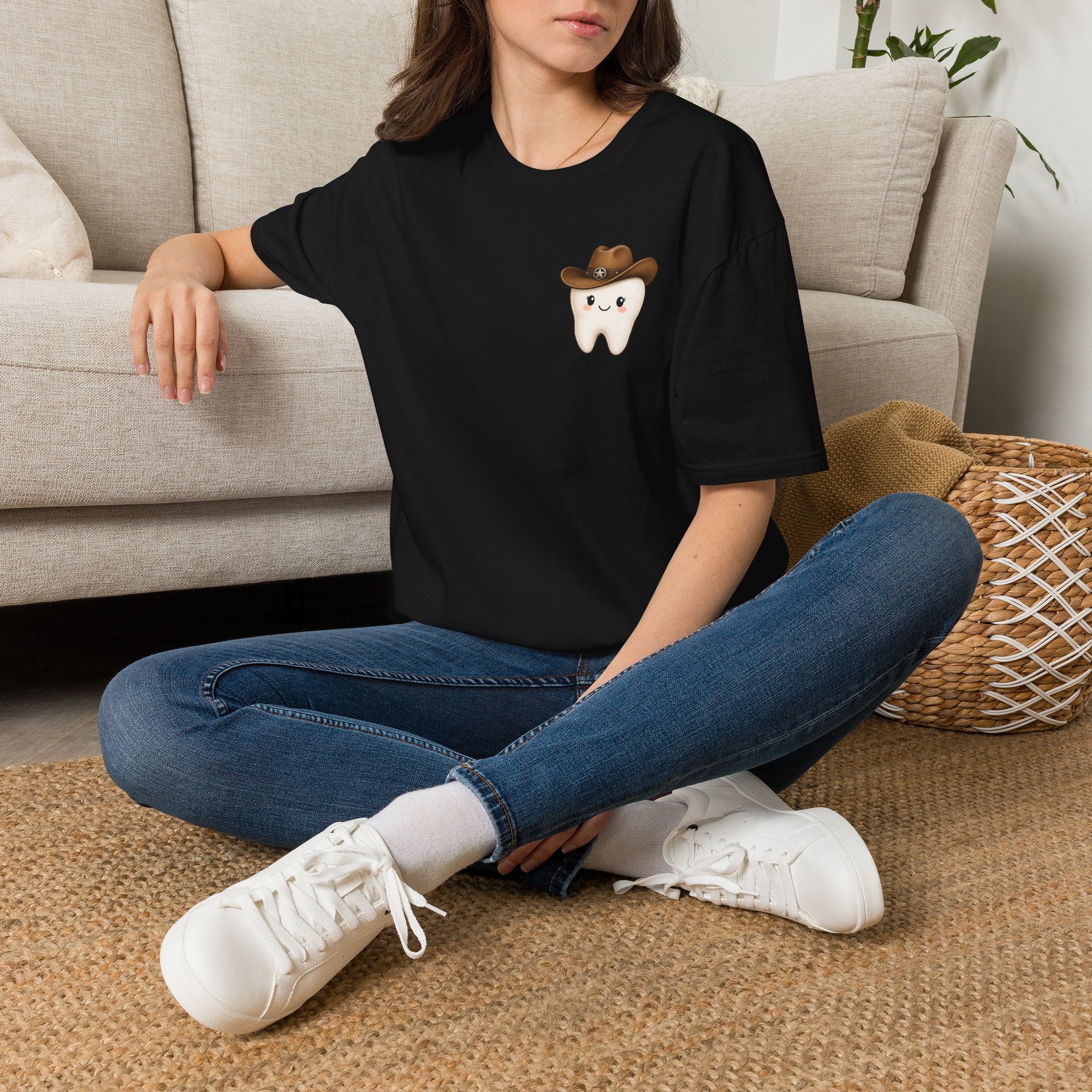 Cowboy Tooth Tee — Cute Western Dental Graphic T-Shirt