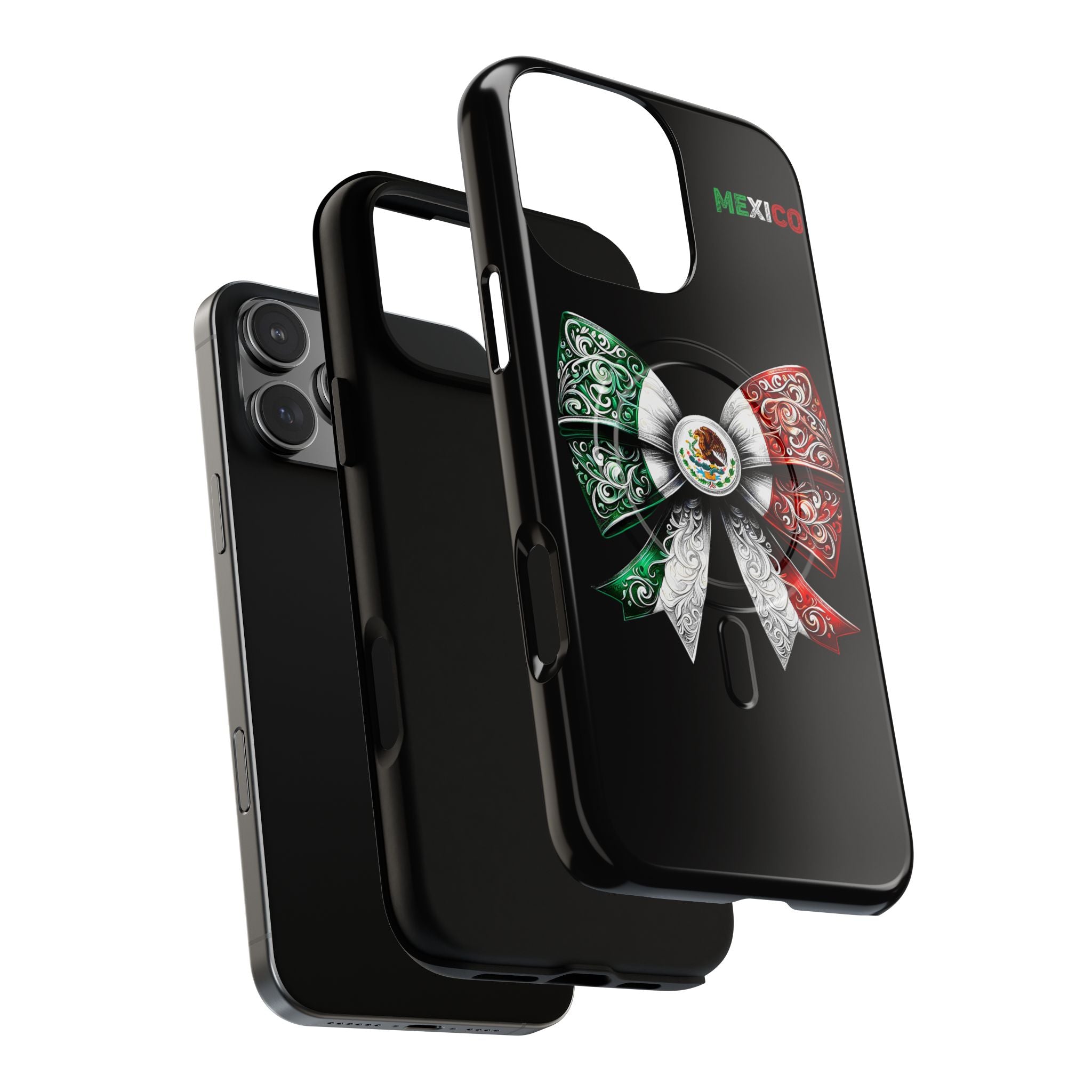 Mexican Flag Bow Tough Magnetic Phone Case — Patriotic Mexico iPhone Cover