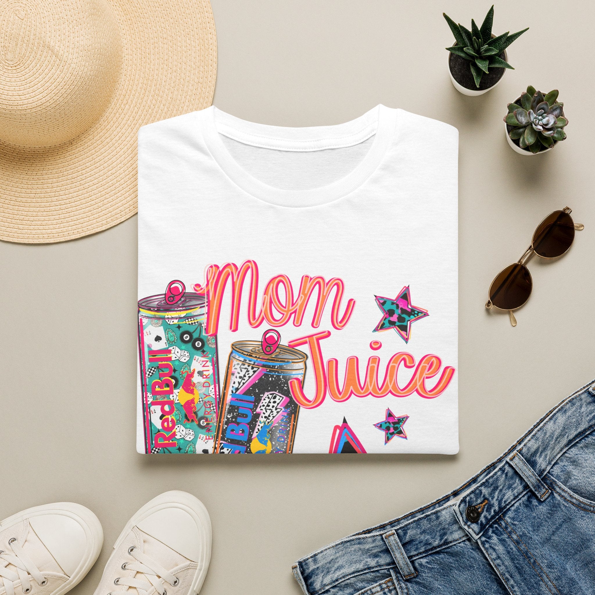 Mom Juice T-Shirt — Funny Red Bull Energy Drink Graphic Tee for Moms