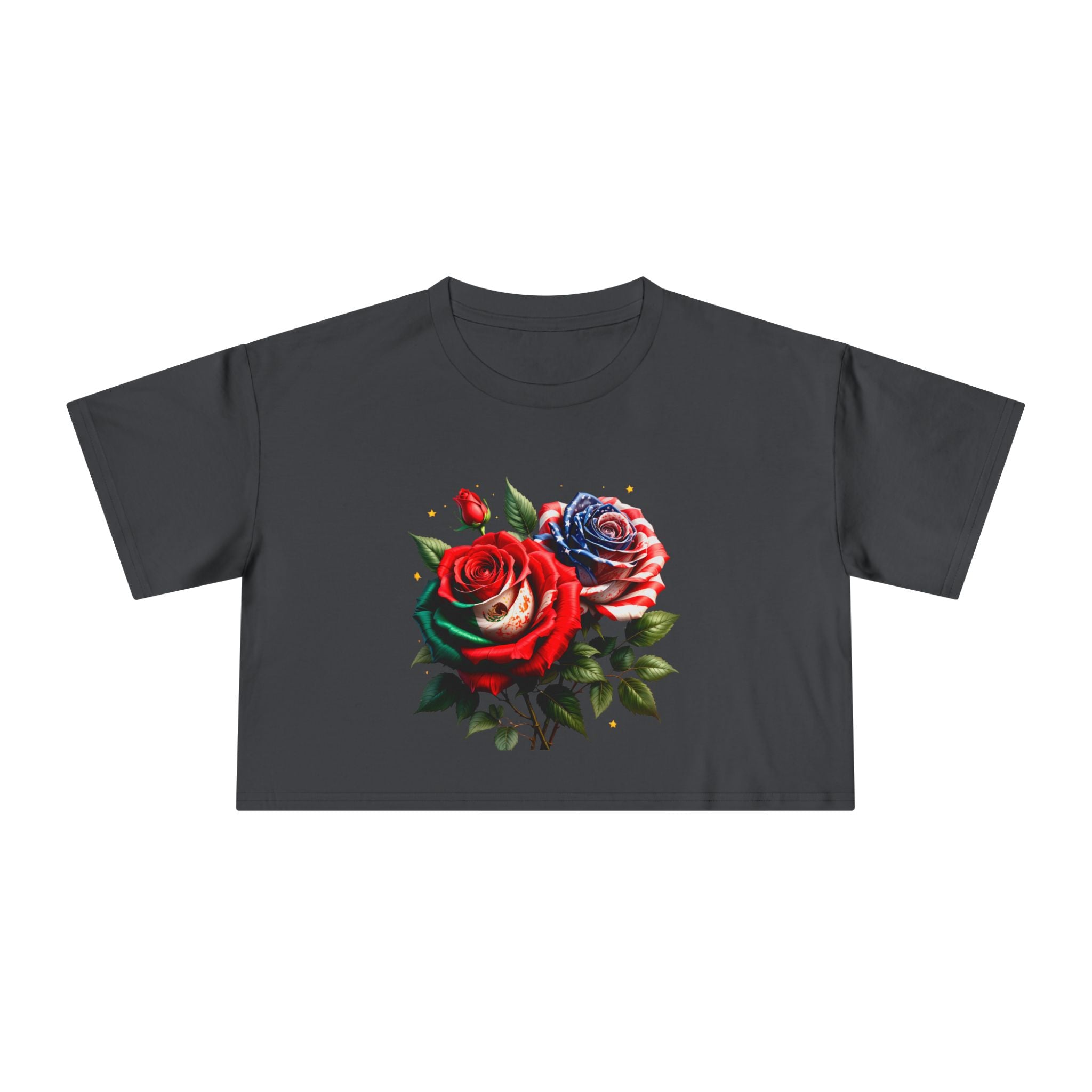 Rose Bouquet Crop Tee — Floral Vintage Rose Graphic Women's Crop Top