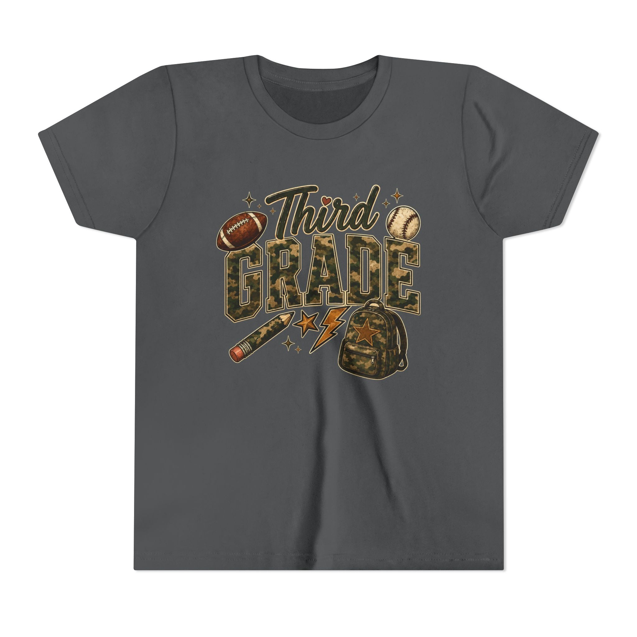 Third Grade Kids Tee - Back to School Sports Backpack Design