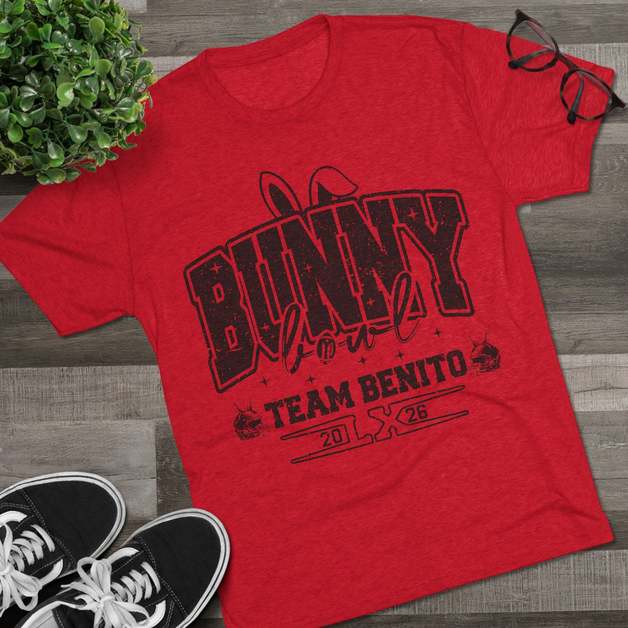 Bunny Bowl Team Benito Tee — Vintage Sports Easter Rabbit Graphic Shirt