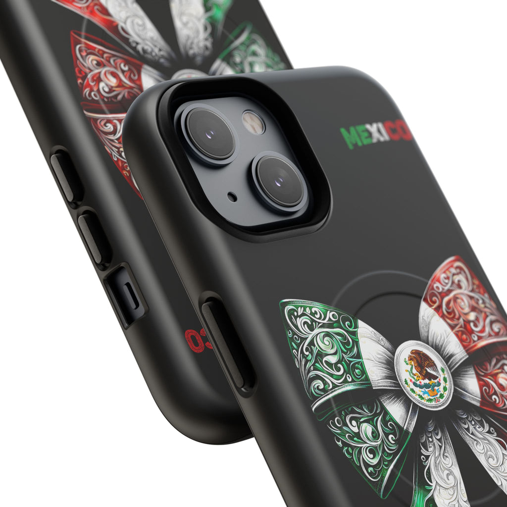 Mexican Flag Bow Tough Magnetic Phone Case — Patriotic Mexico iPhone Cover